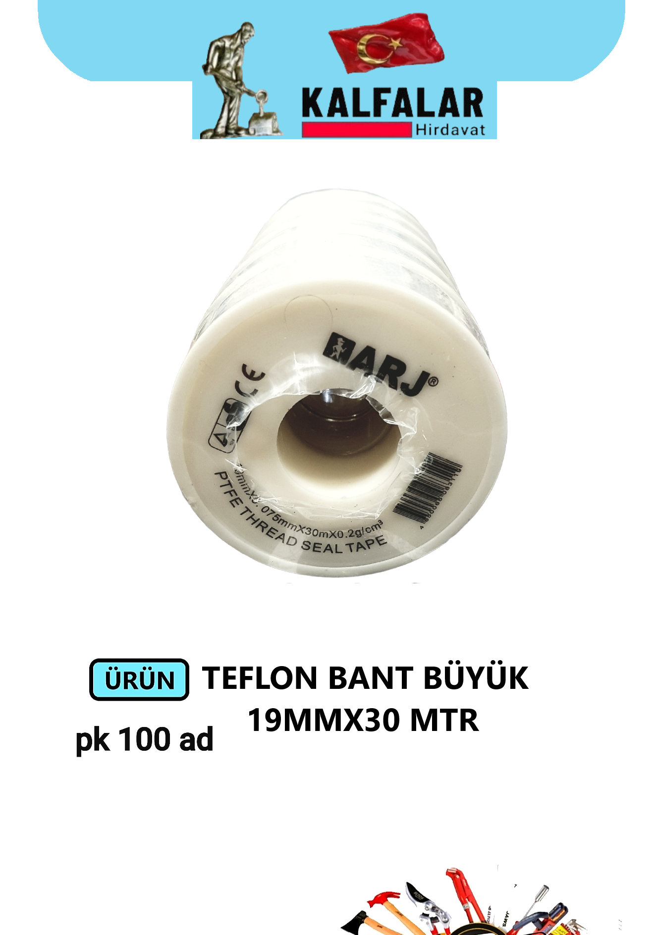 TEFLON BANT ARJ BÜYÜK 19MMX30 METRE