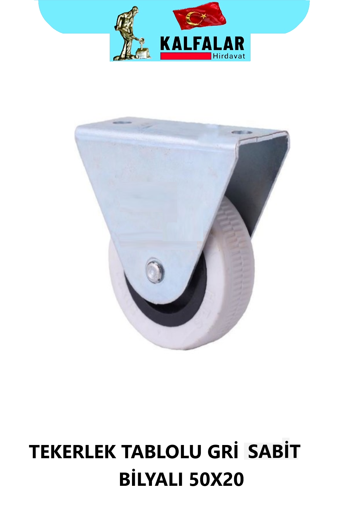 TEKERLEK TABLOLU 50X20 GRİ SABİT BİLYALI