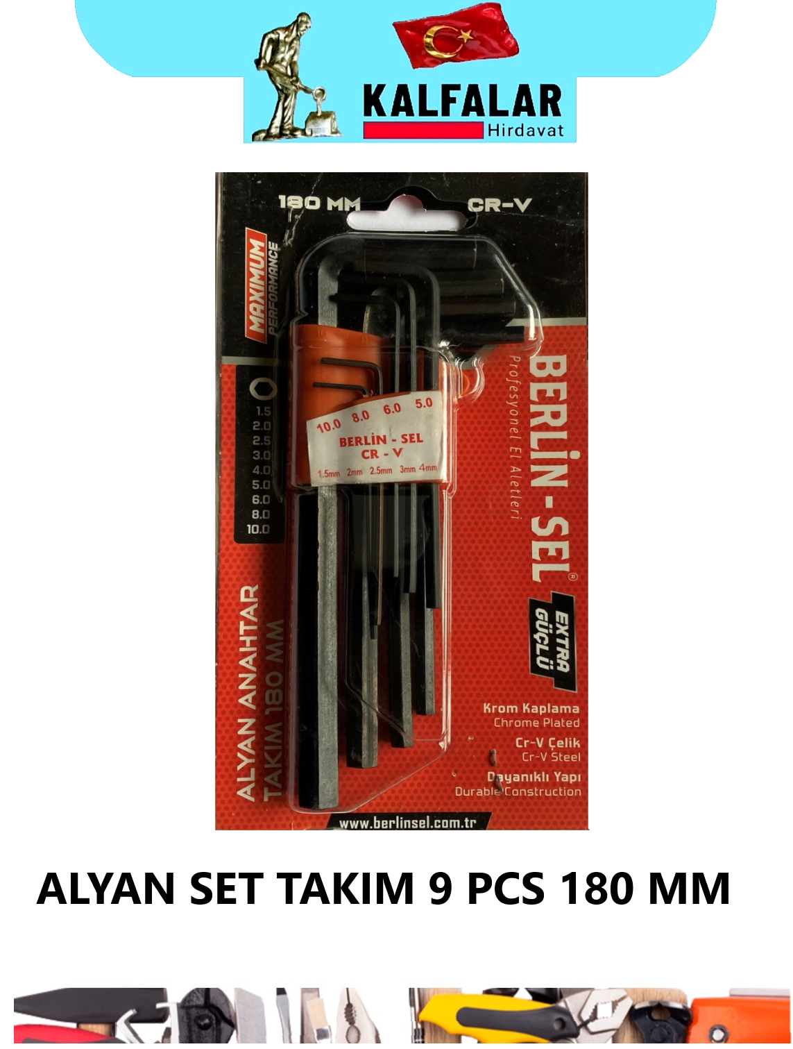 ALYAN SET 180 MM 9 PCS BERLİN-SEL