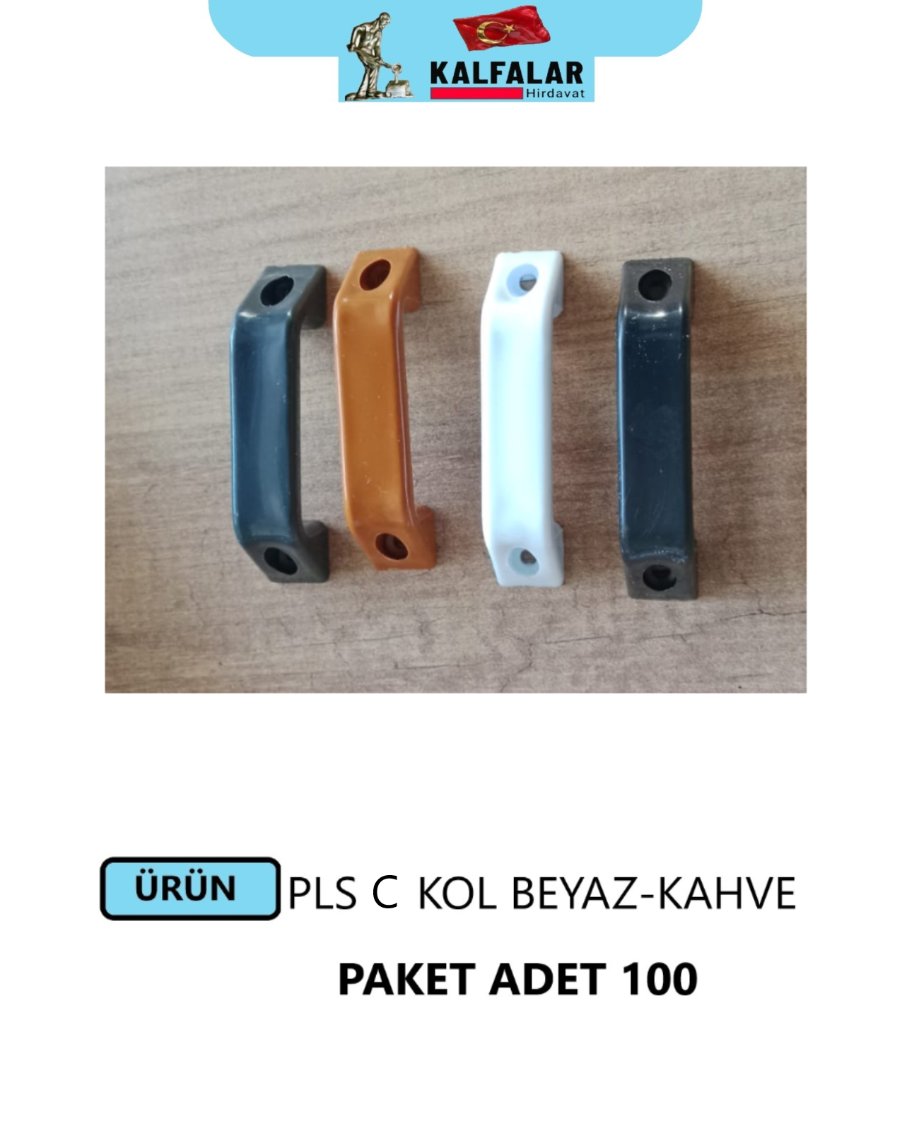 PVC SİNEKLİK TUTAMAK C KOL PLS BEYAZ-KAHVE PK 100