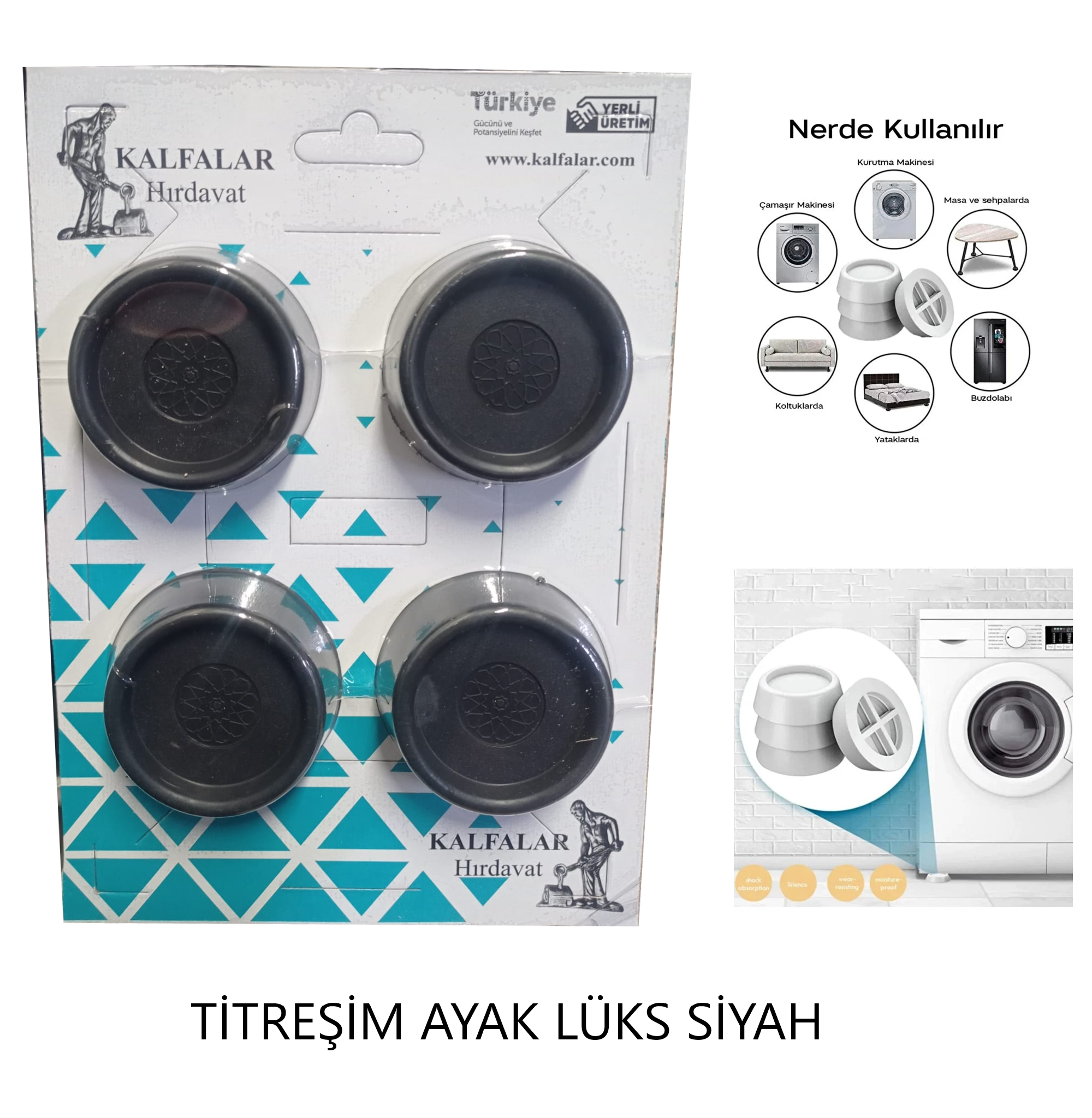 TİTREŞİM ÖNLEYİCİ LÜKS SİYAH 4 SET KALFA