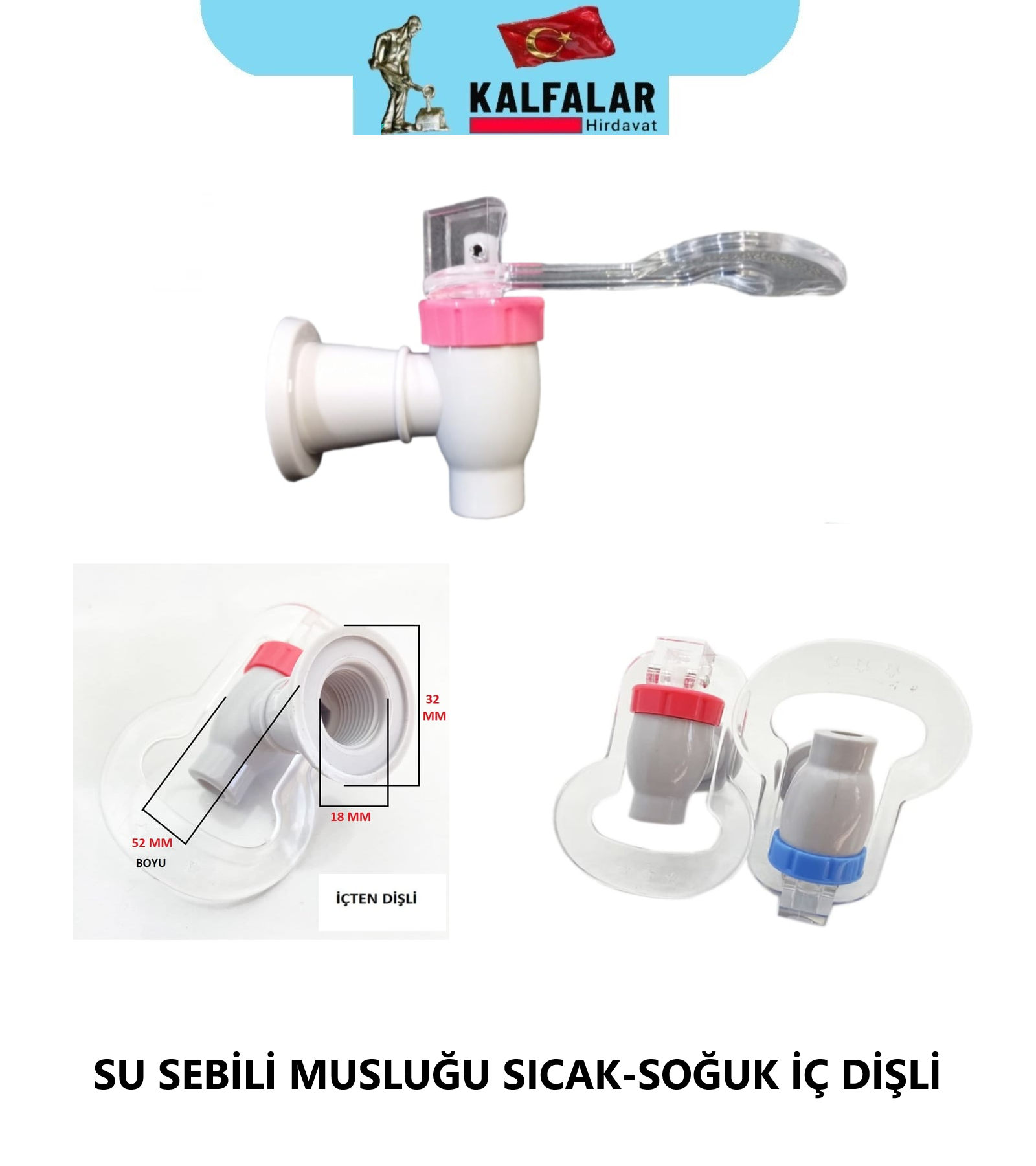 SU SEBİLİ MUSLUĞU PLASTİK SICAK SOĞUK İÇ DİŞLİ 