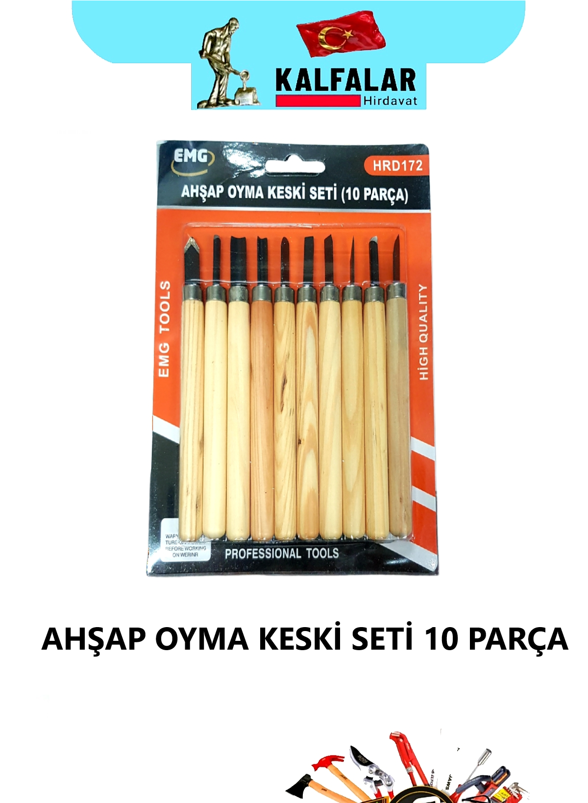 AHŞAP OYMA KESKİ SETİ 10 PARÇA