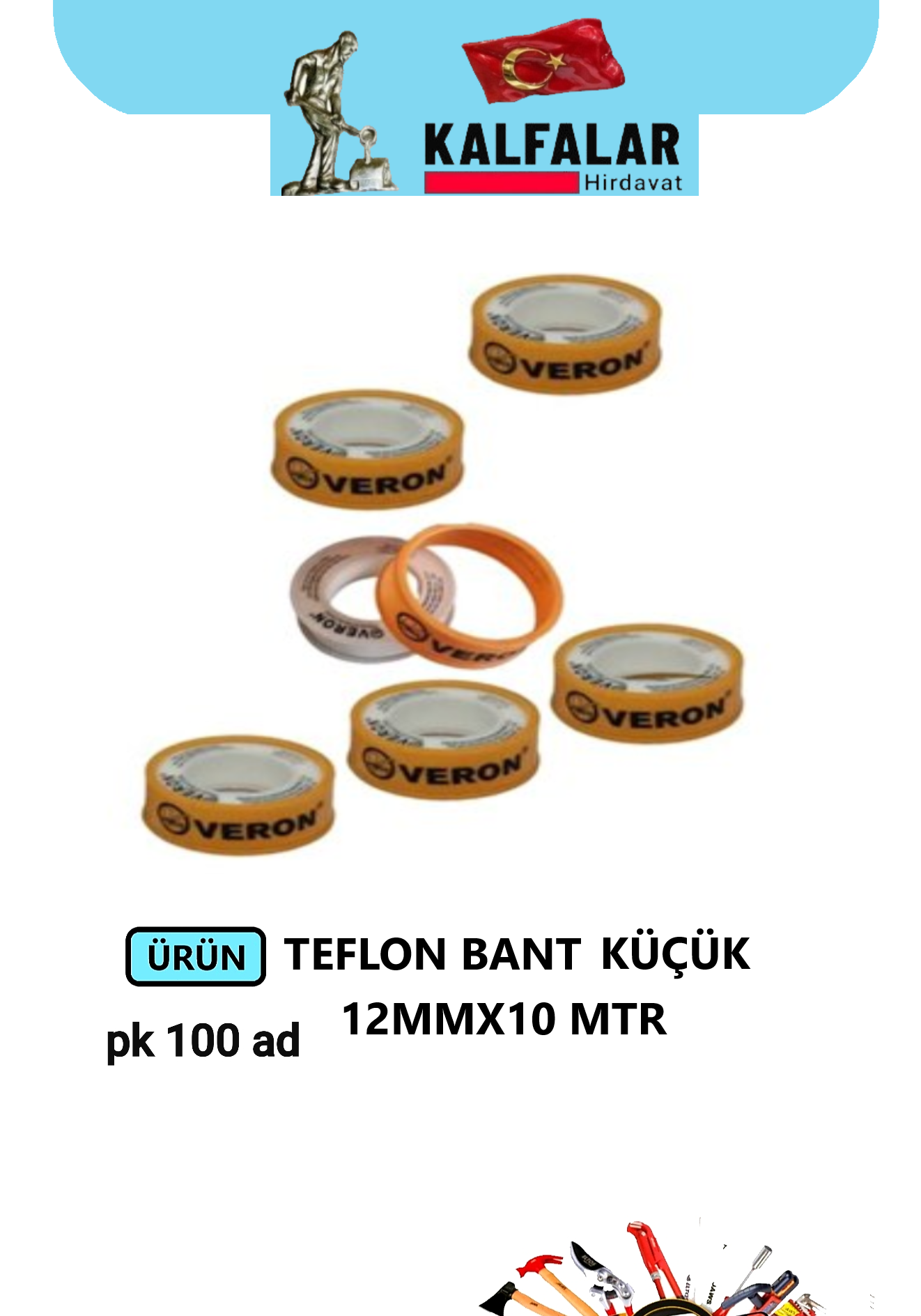 TEFLON BANT KÜÇÜK VERON 12MMX10 METRE 