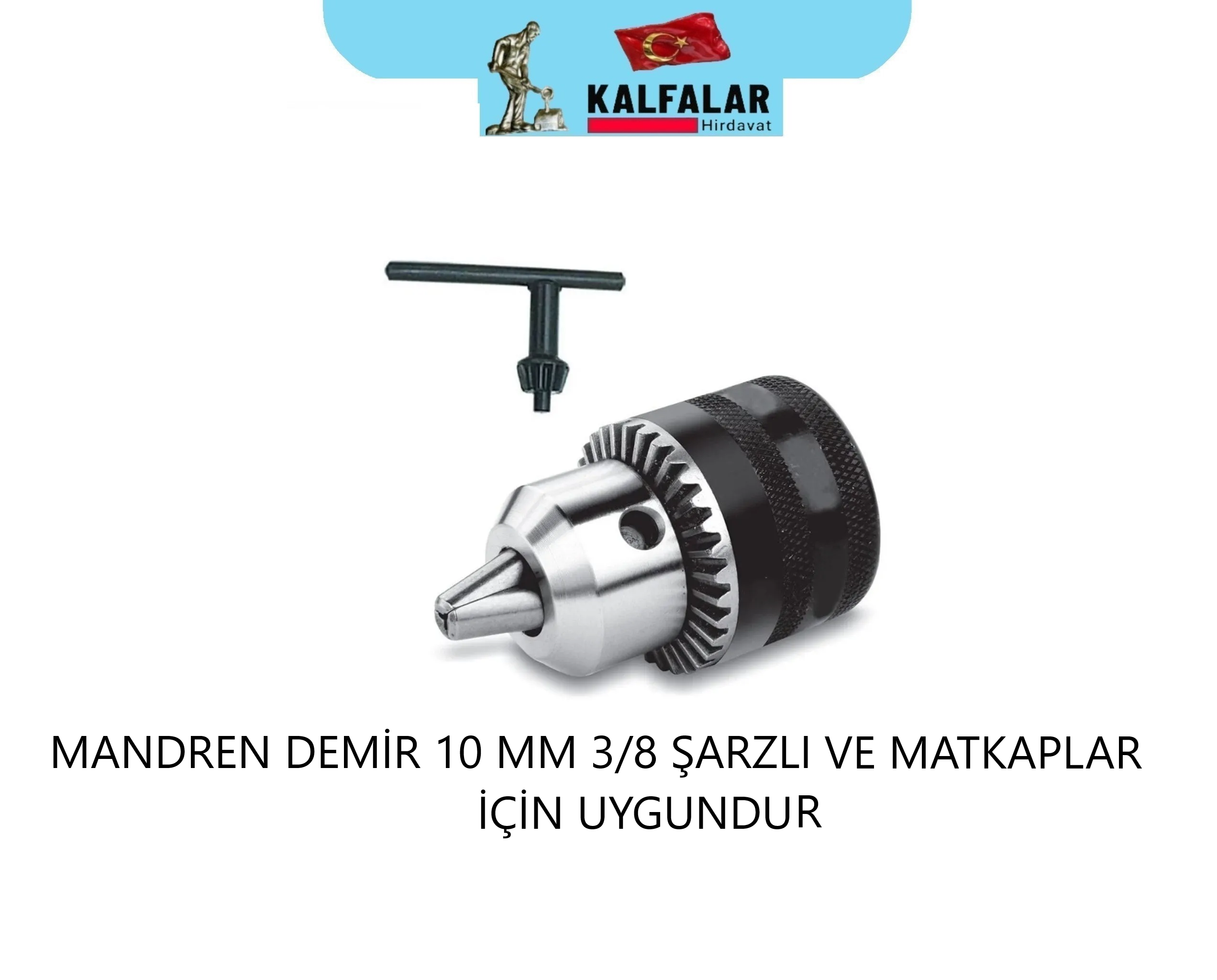 MANDREN MATKAP METAL ANAHTARLI 3/8 10 MM ÇELİK