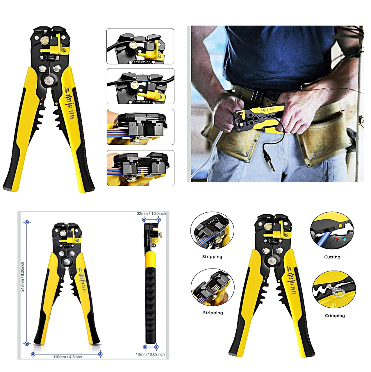 KABLO JACK SIKMA SIYIRMA SOYMA OTOMATİK PENSE 200 MM PROF