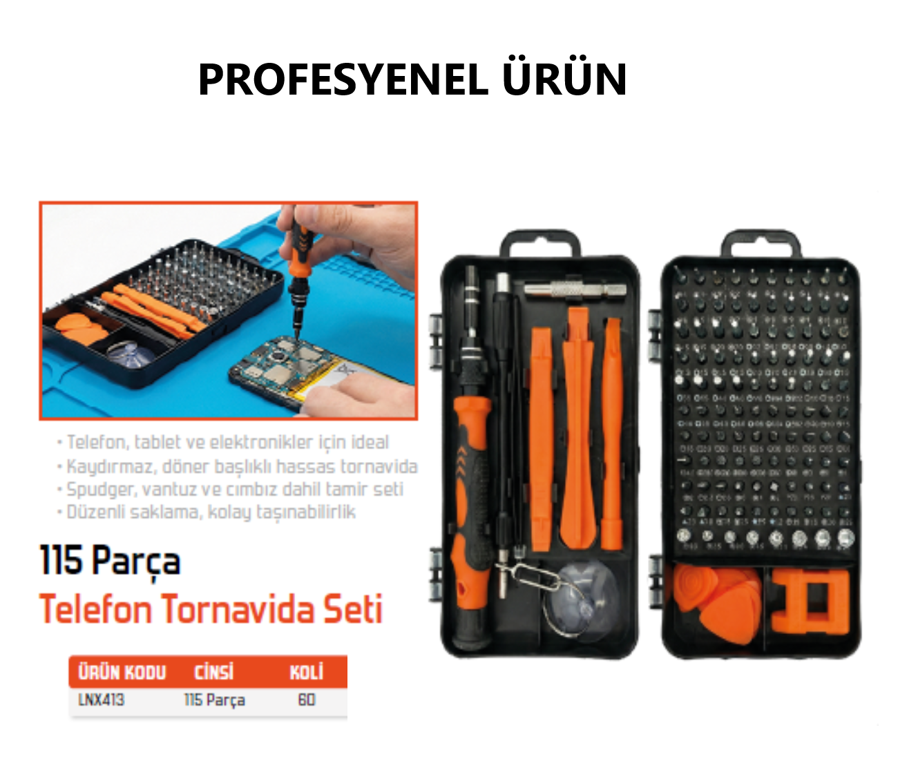 TORNAVİDA SAATÇİ TELOFONCU 115 PCS PROFOSYENEL