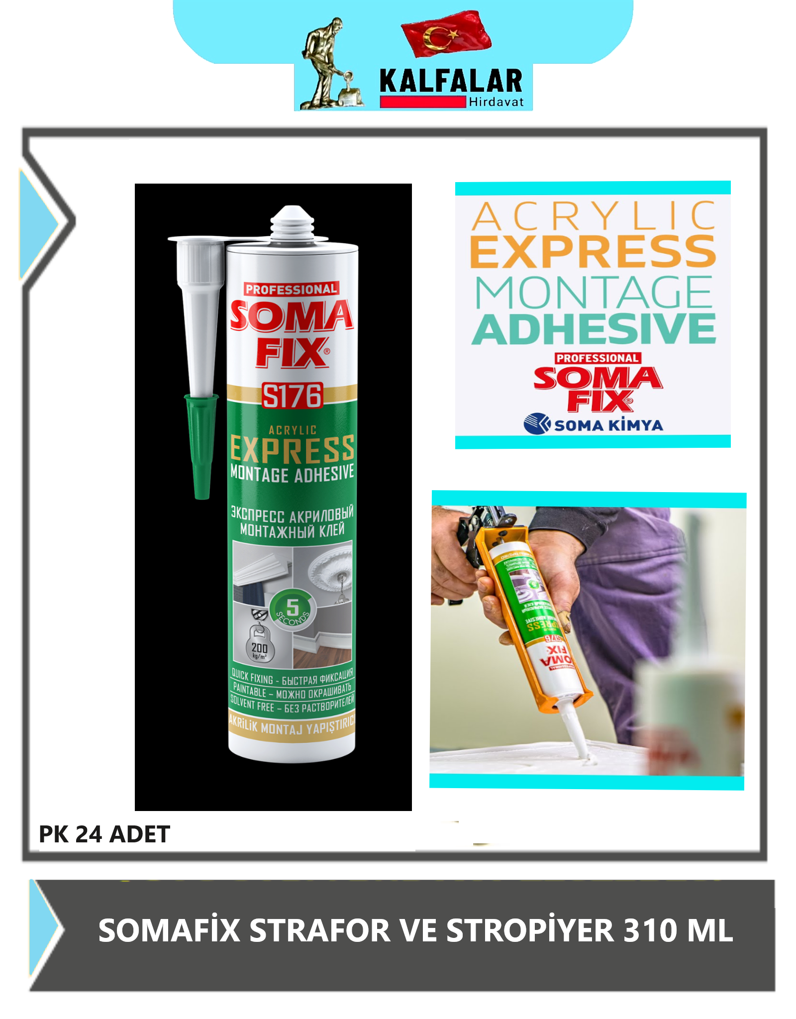 STRAFOR STROPİYER YAPIŞTIRICI SOMAFİX 310 ML PK 24