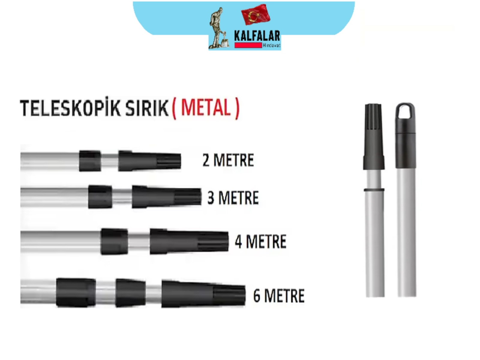 TELESKOPİK SIRIK METAL GRİ 6 MTR PK 8 ADET