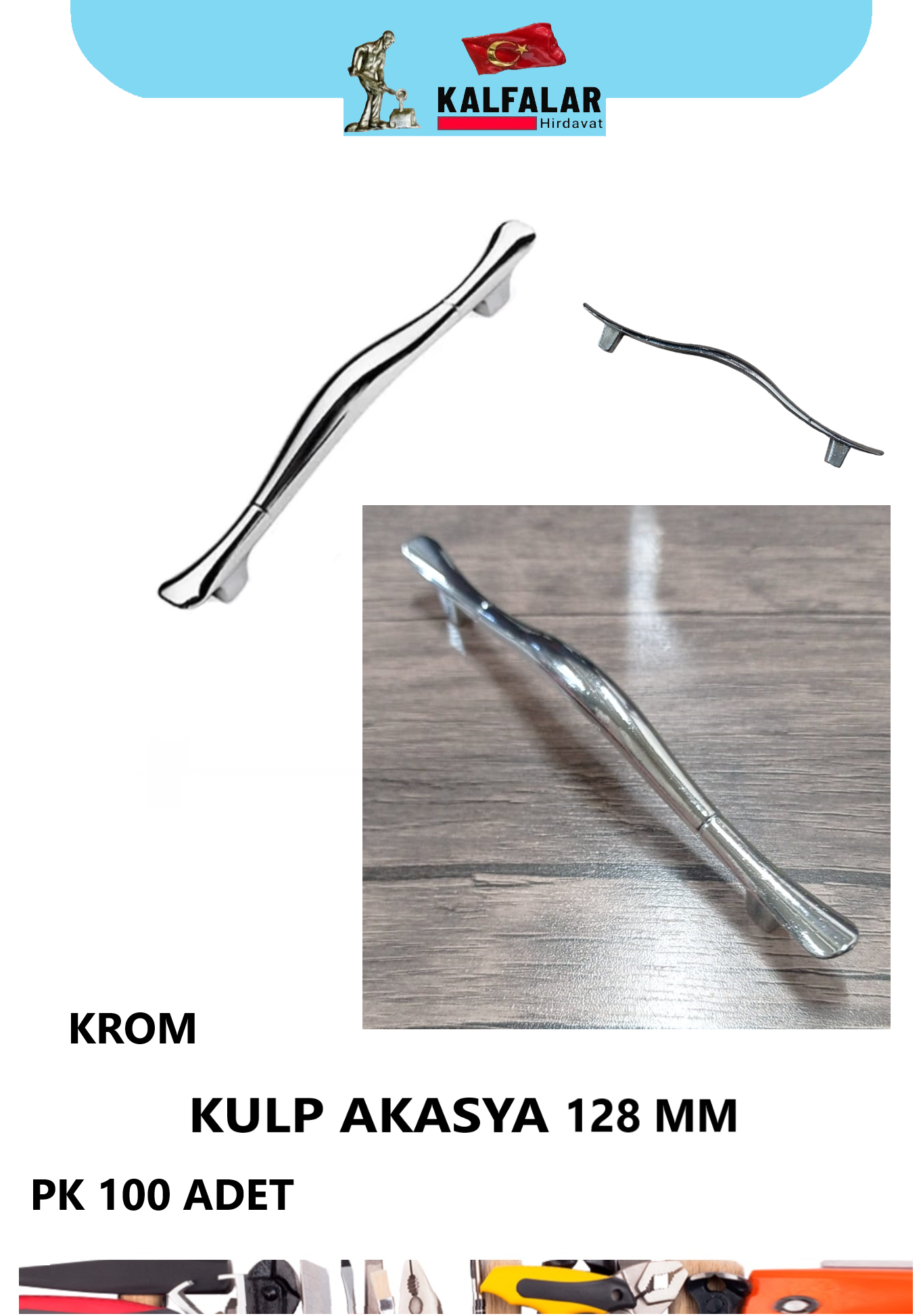 KULP AKASYA 128 MM KROM