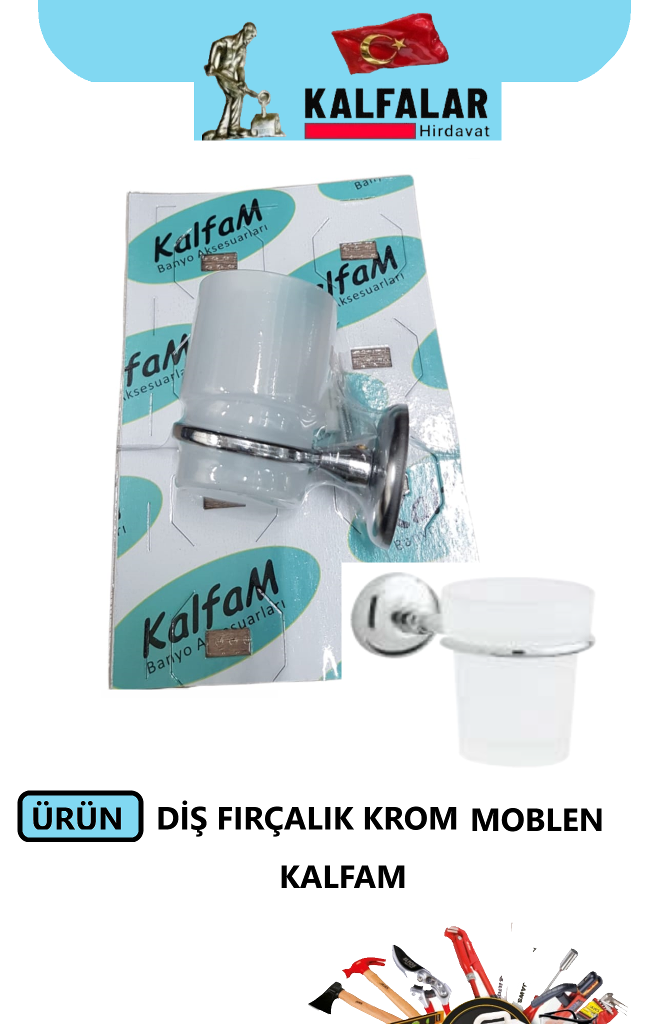 DİŞ FIRÇALIK  KROM CAM KAP KALFAM