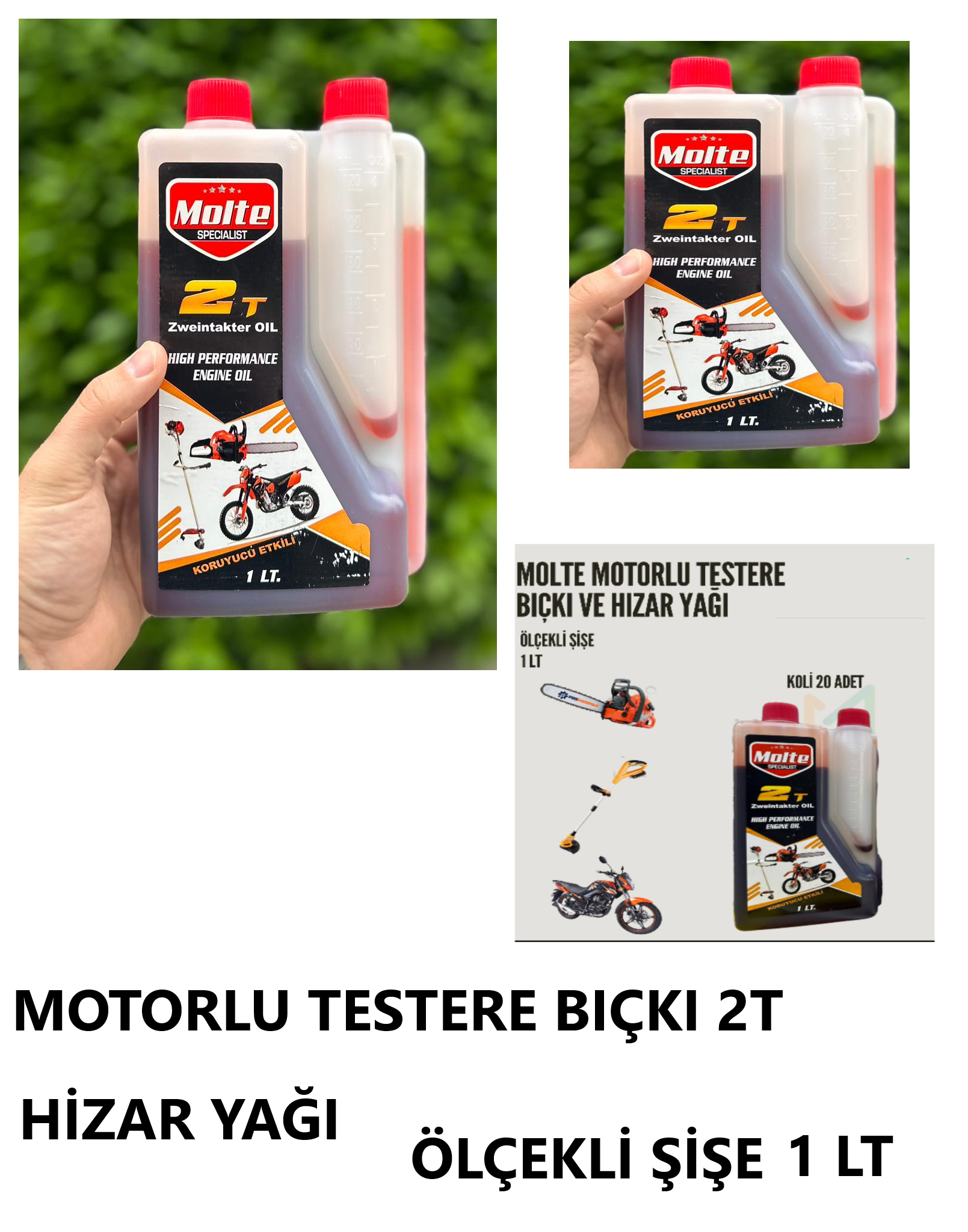 MOTORLU TESTERE BIÇKI VE HIZAR YAĞ 2T 1 LT MOLTE