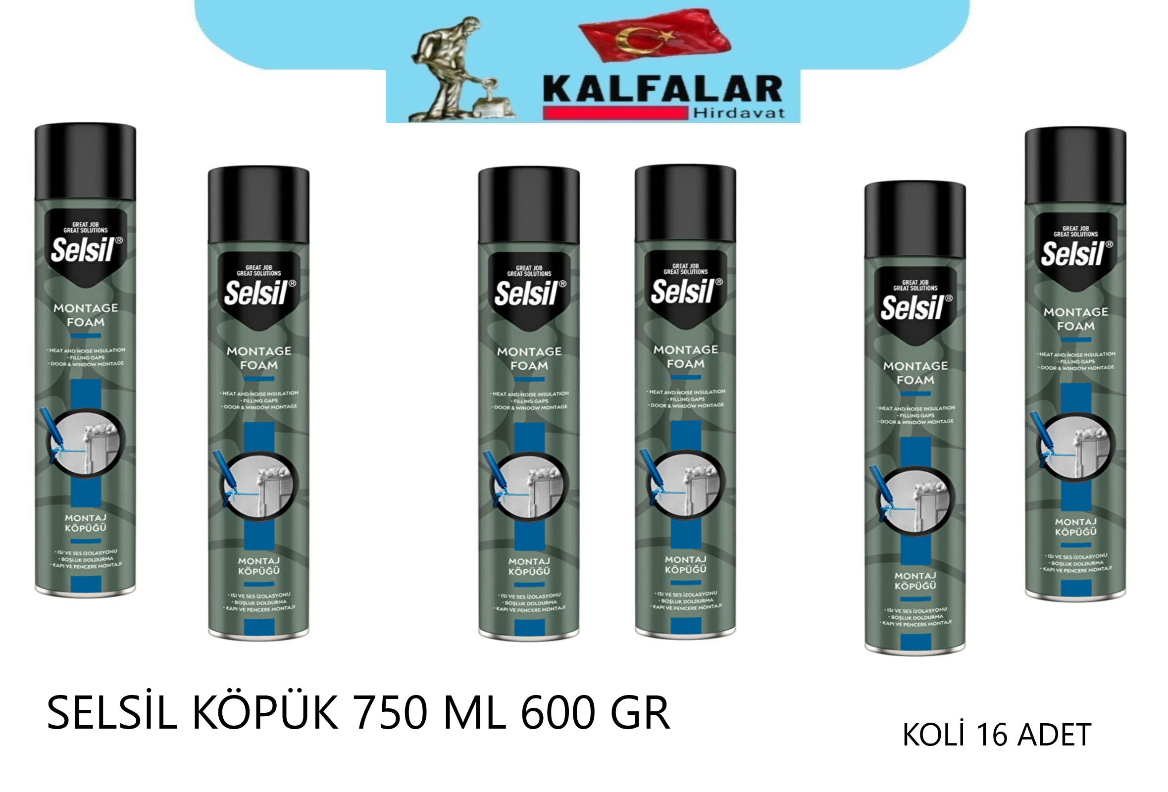 KÖPÜK 600 GR 750 ML SELSİL KOLİ 16 ADET