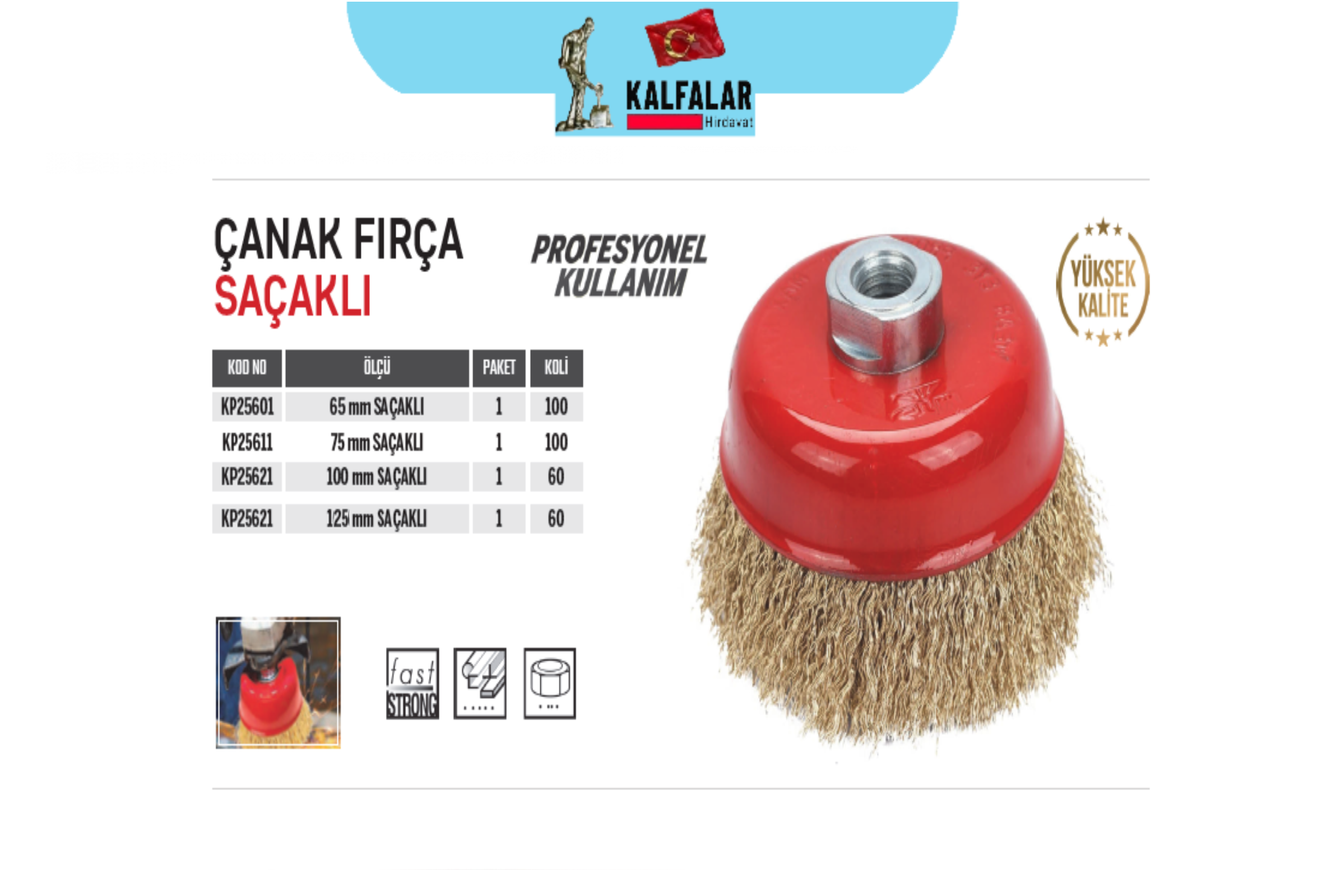 ÇANAK TEL FIRÇA SAÇAKLI 125 MM