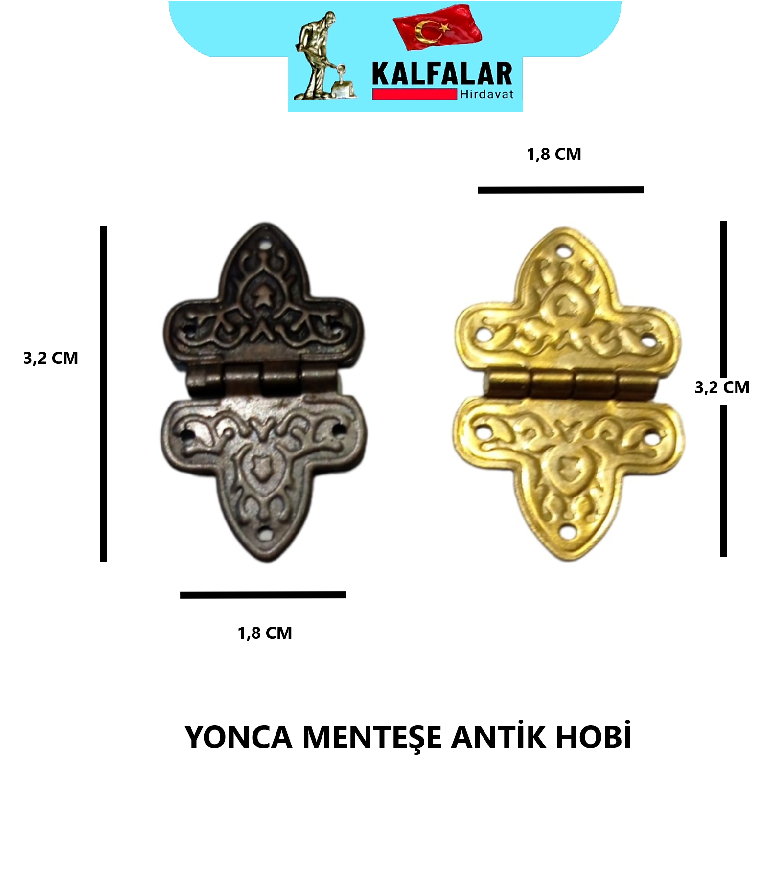 YONCA MENTEŞE ANTİK SARI VE SİYAH 1,8CMX3,2 CM