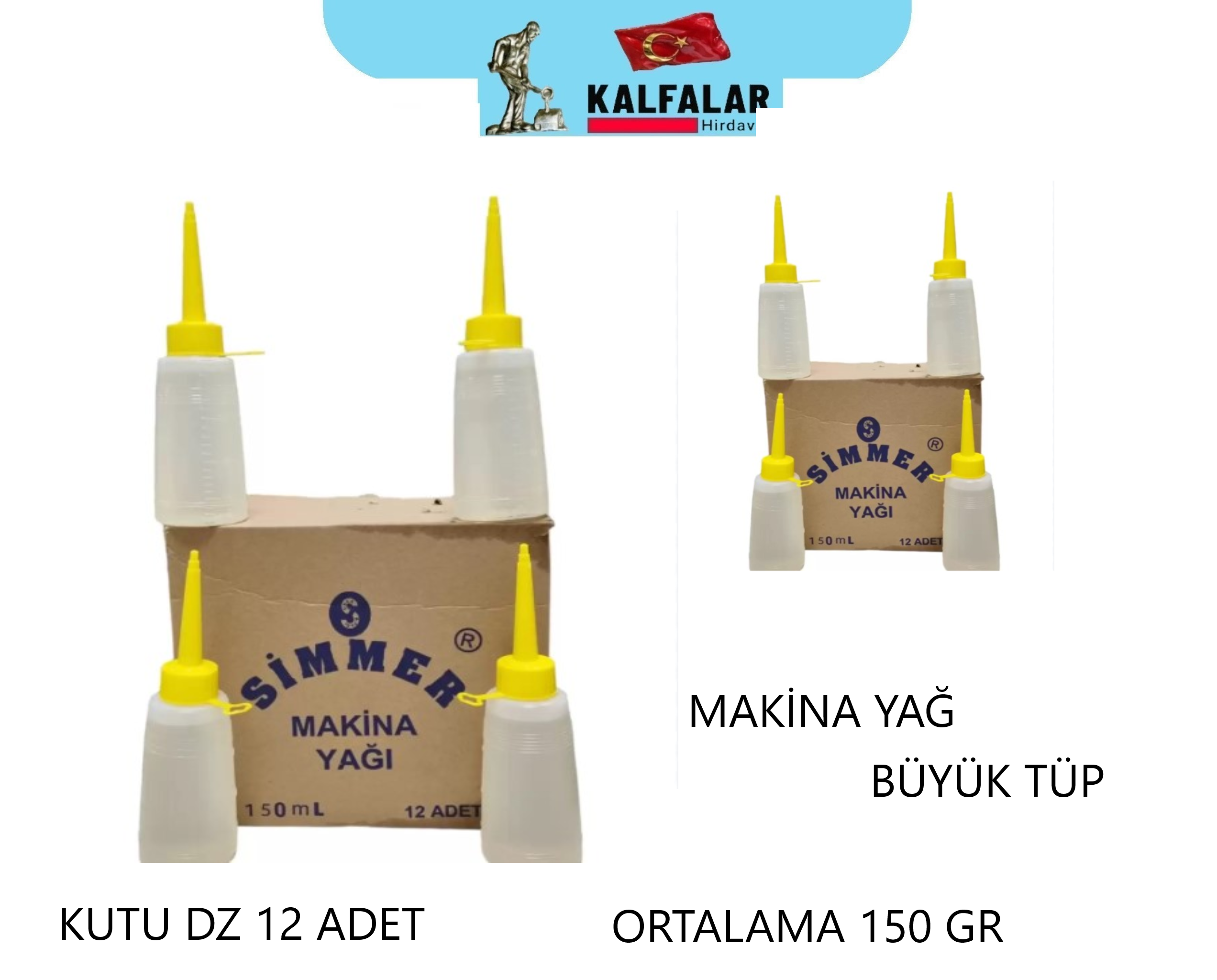 MAKİNA YAĞ BÜYÜK ORTALAMA 150 GR PAKET 12 ADET