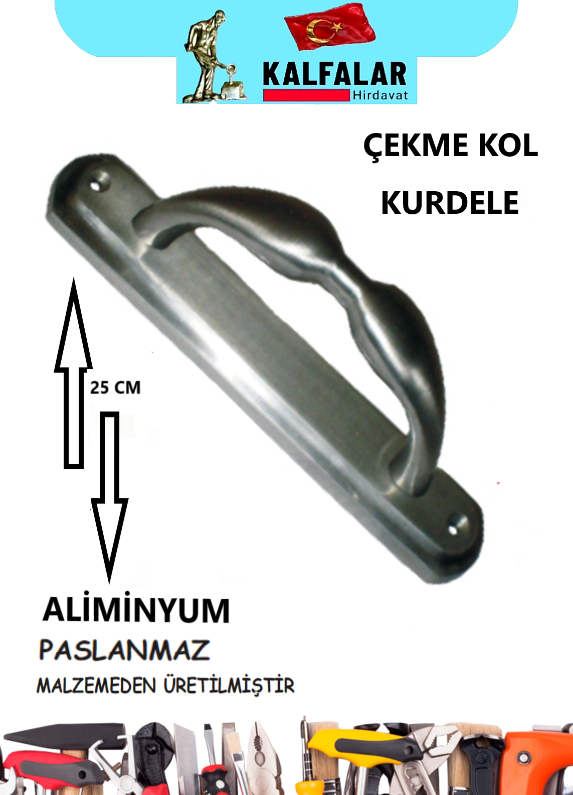 ÇEKME KOL KURDELE ALİMİNYUM SATEN 25 CM