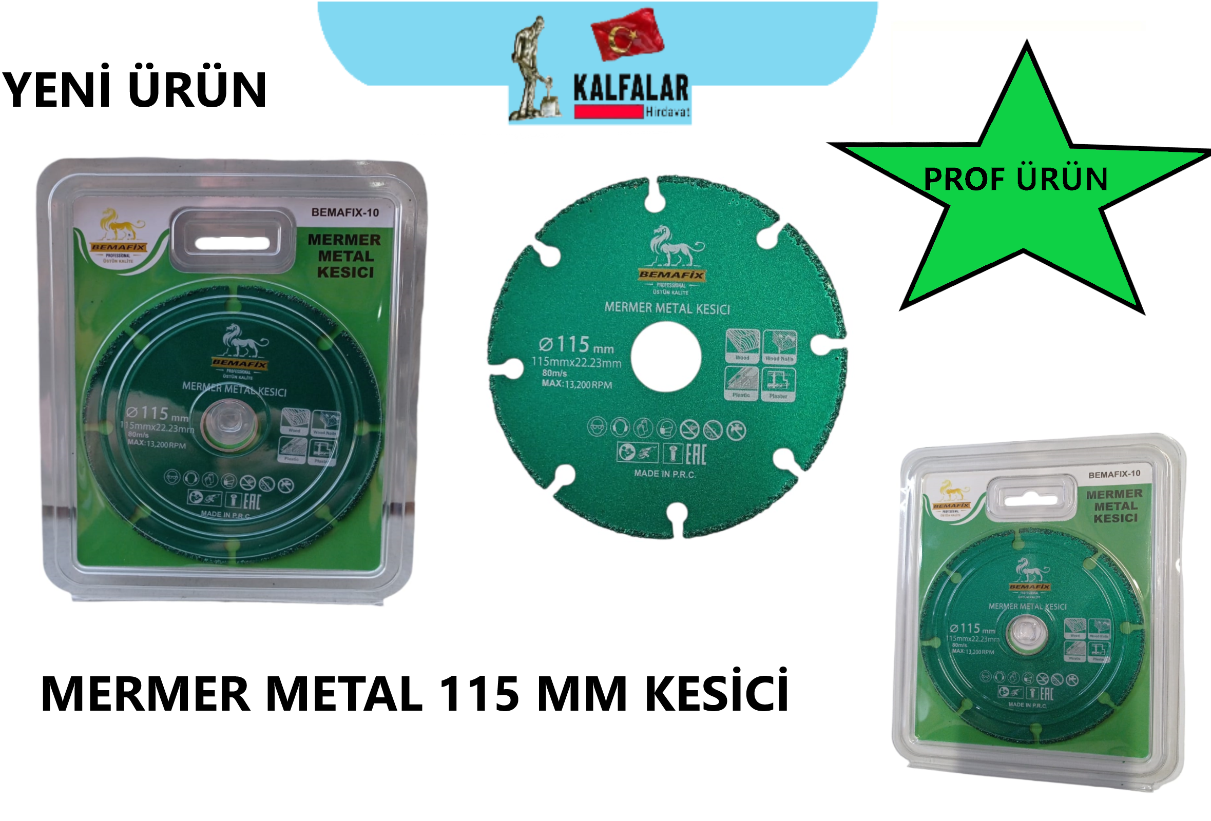 MERMER METAL KESİCİ 115 MM YENİ TİP KESİCİ BEMAFİX
