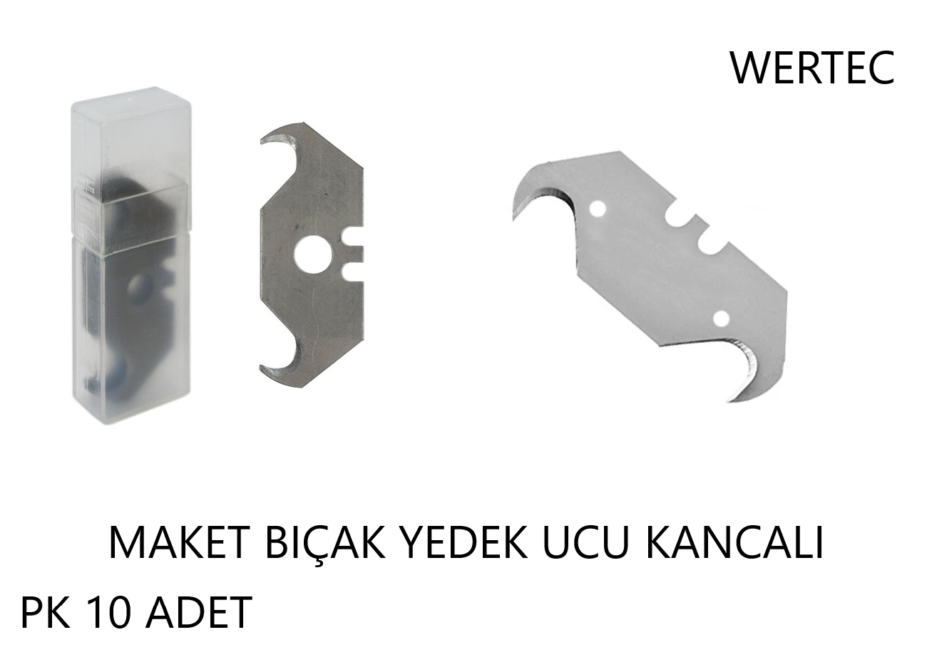 MAKET BIÇAĞI YEDEK WERTEC KANCALI PK 10 ADET