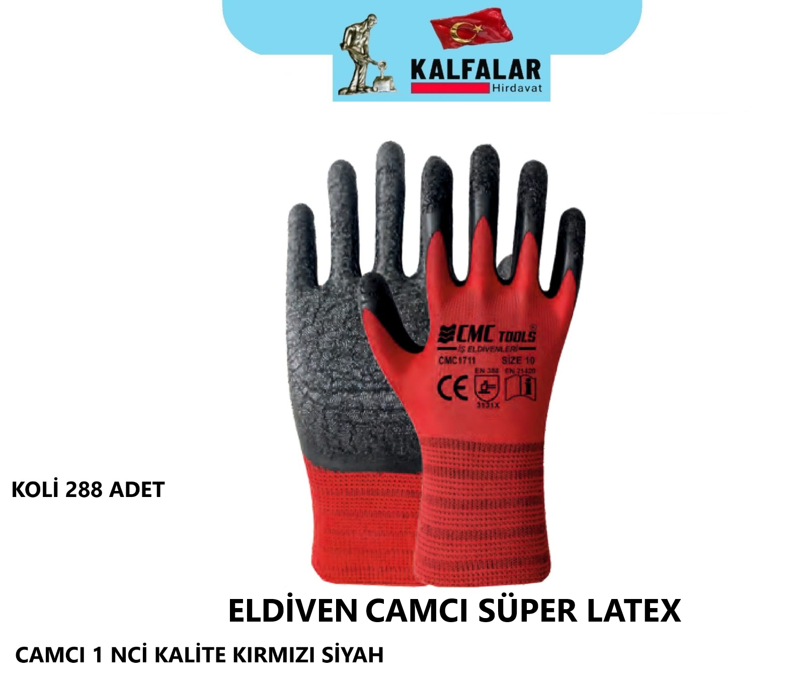 ELDİVEN YEŞİL CAMCI SÜPER LATEX KIRMIZI-SİYAH NO.10