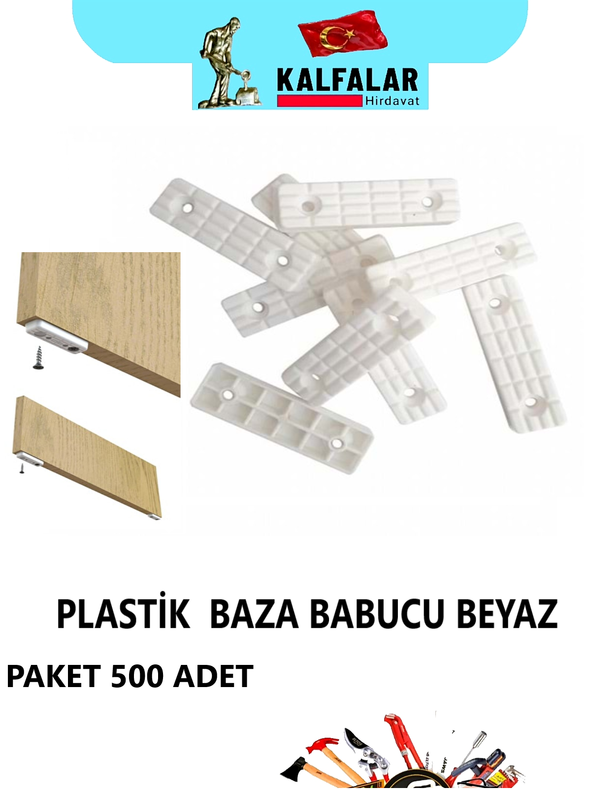 BAZA BABUCU PLASTİK BEYAZ PAKET 500 ADET