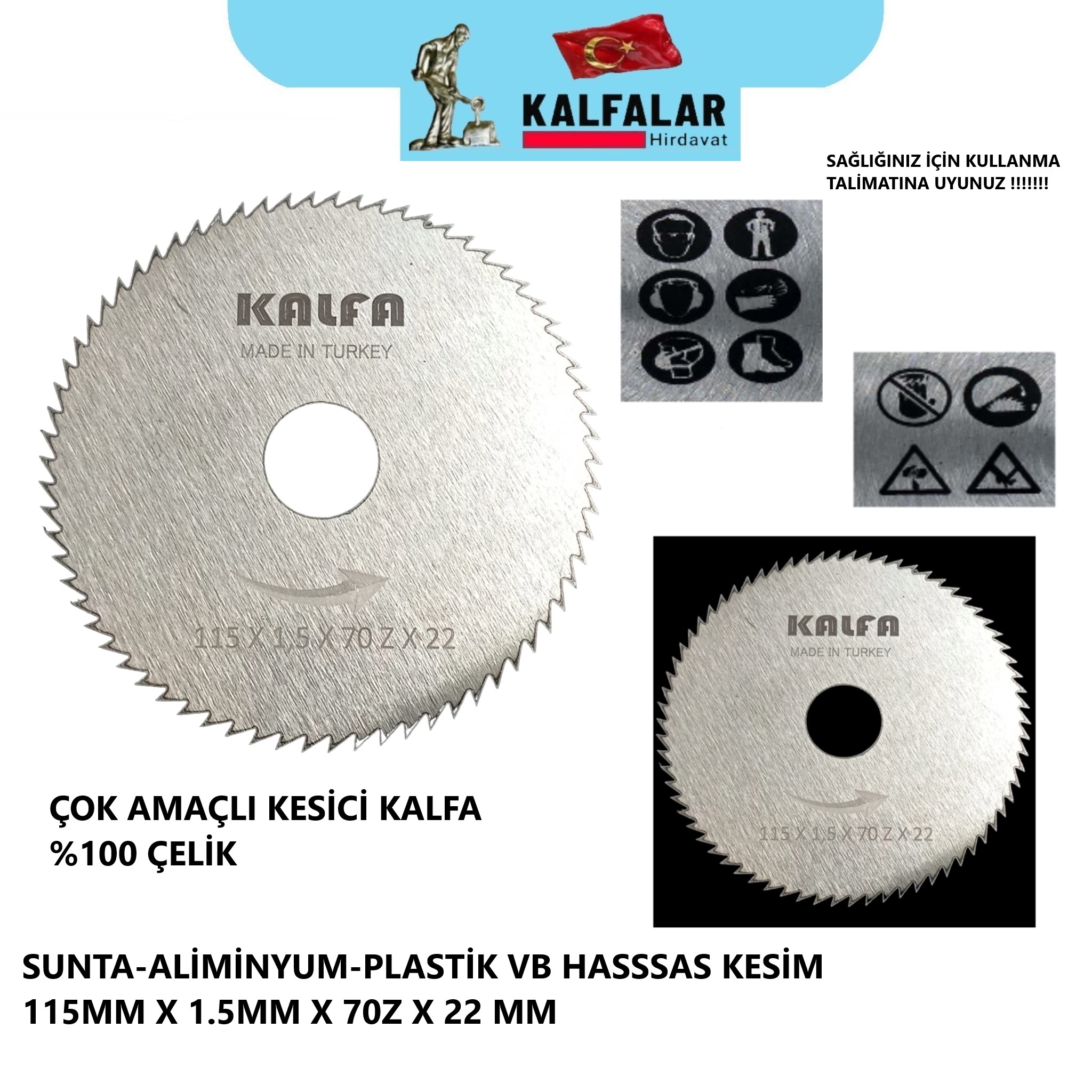 SUNTA AĞAÇ KESME 115X22 MM 1,5mm 70 T HASSAS KESİM ÇELİK