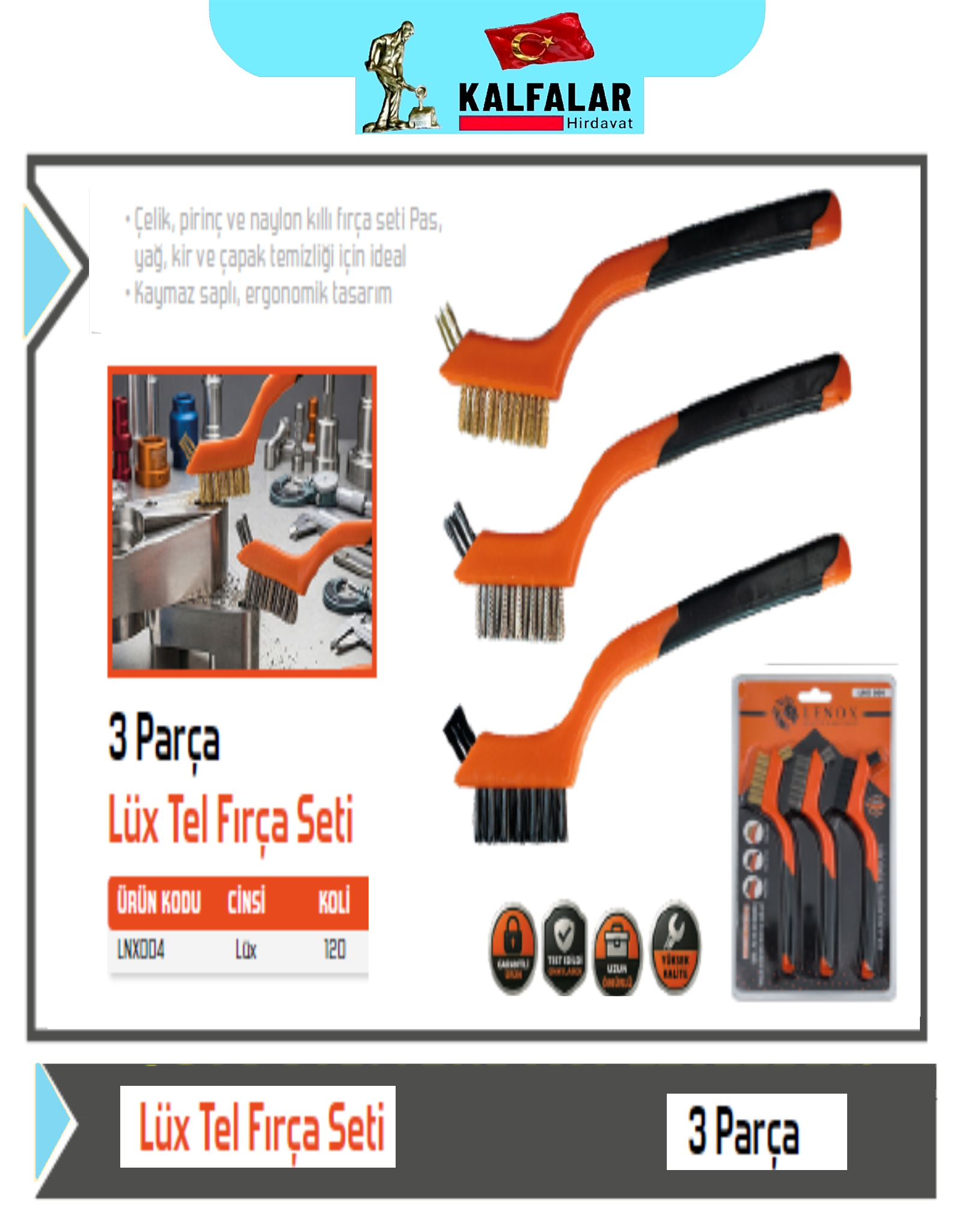 TEL FIRÇA MİNİ SET 3 PCS LÜKS 