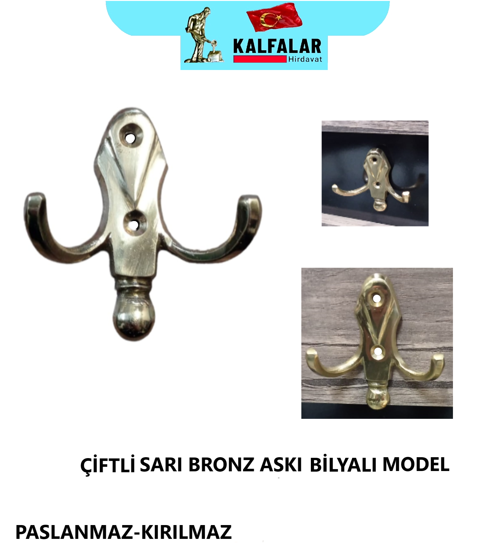 ASKI ÇİFTLİ PİRİNÇ BRONZ BİLYALI MODEL SARI