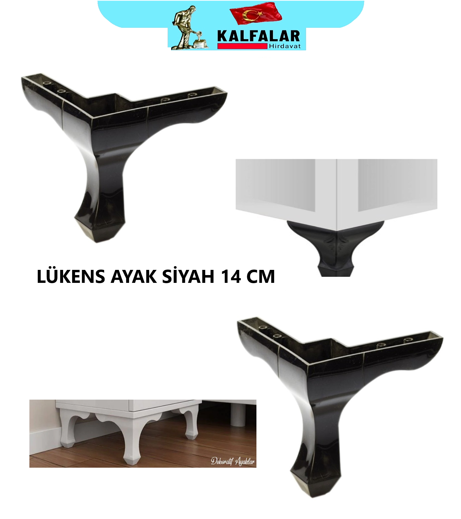LÜKENS AYAK SİYAH 14 CM