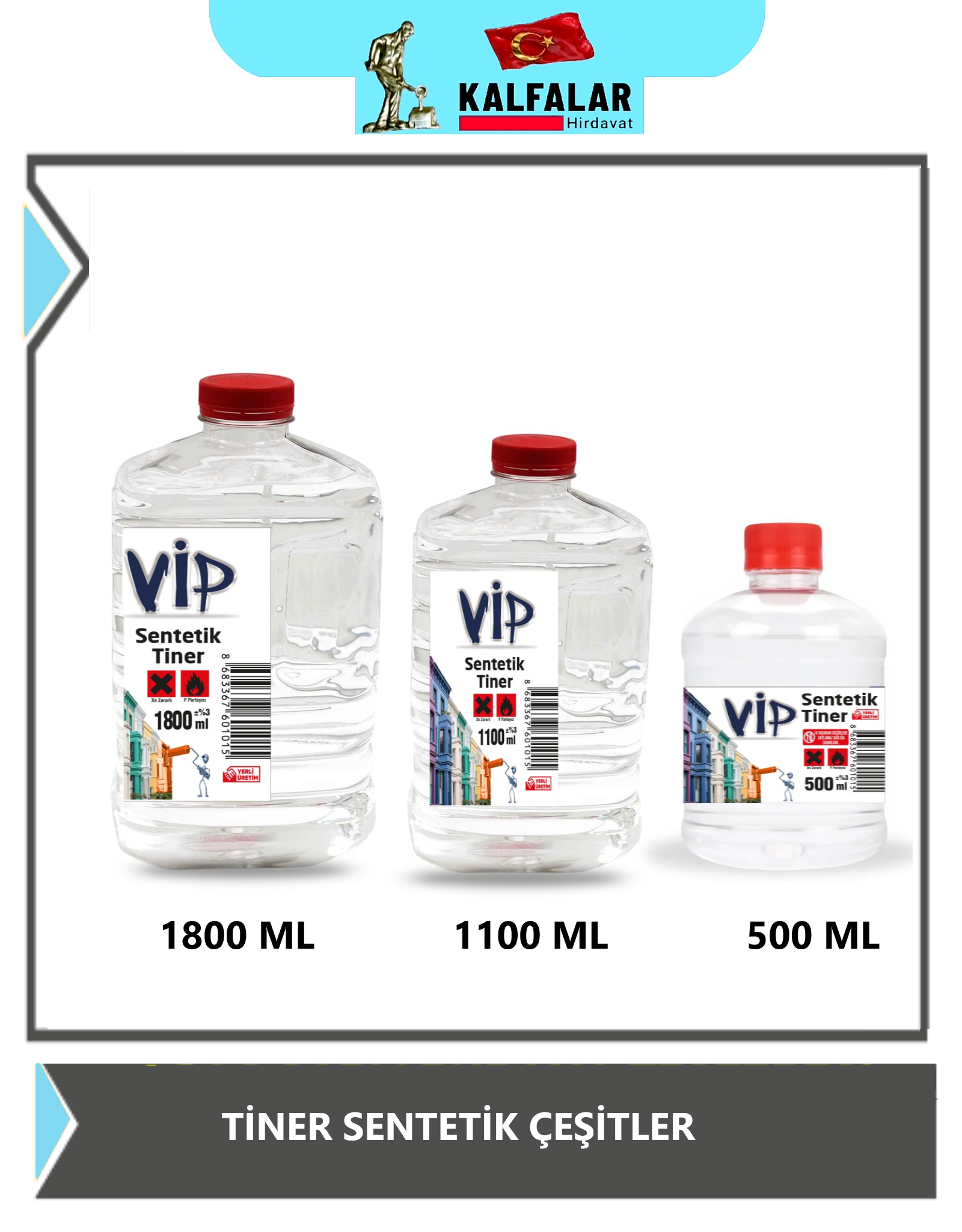 TİNER SENTETİK 1/1 500 ML PK 35 ADET