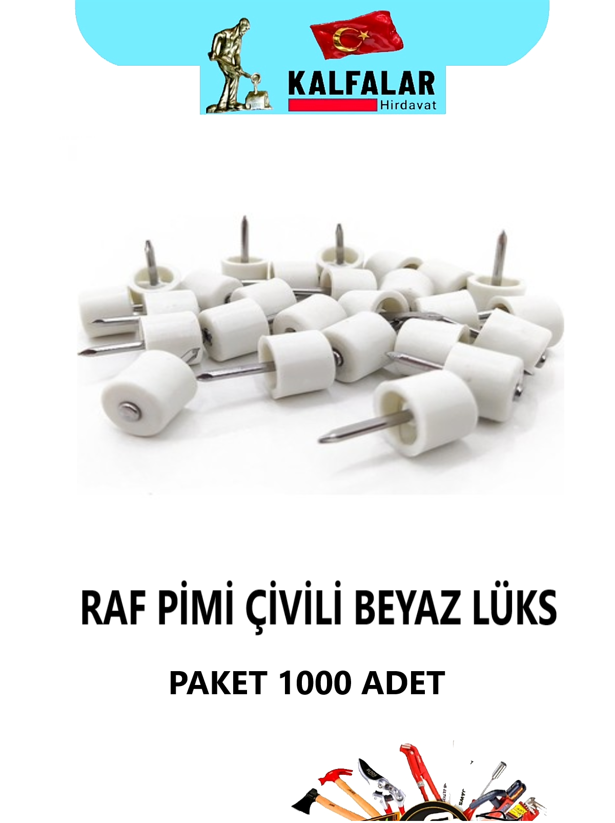 RAF PİMİ ÇİVİLİ BEYAZ LÜKS PAKET 1000 ADET