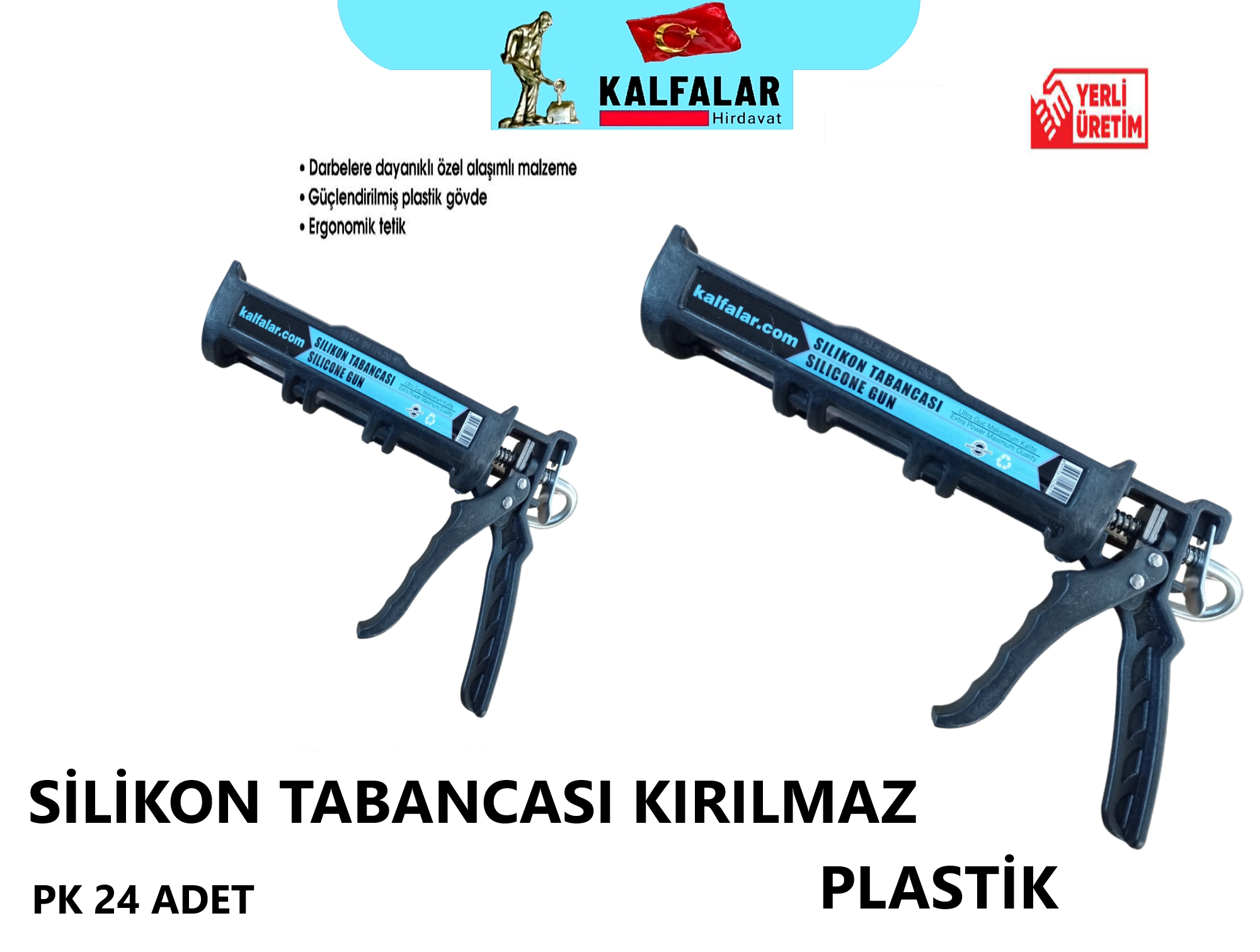 SİLİKON TABANCASI KALFA ULTRA BLACK PLASTİK 