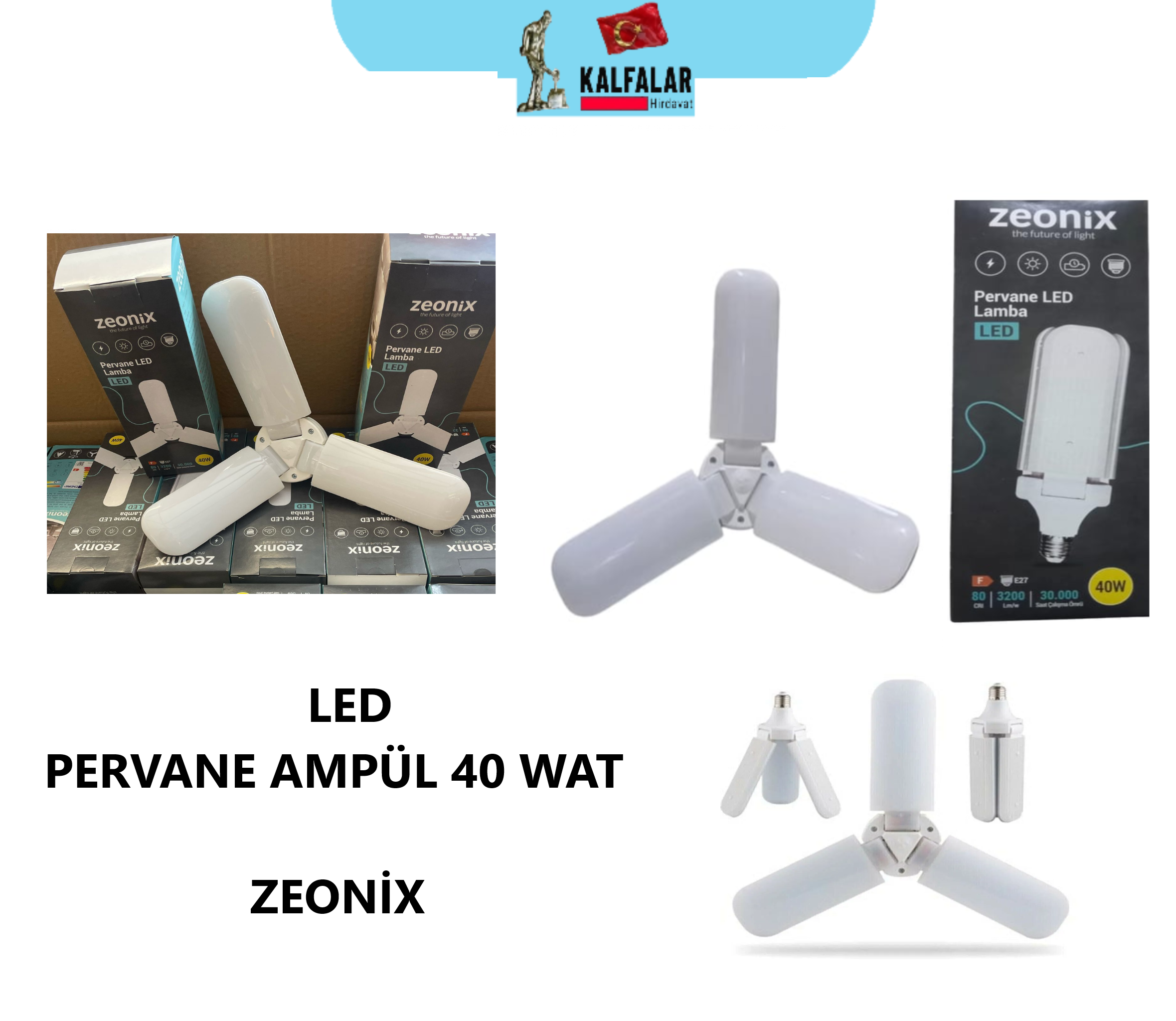 LED AMPÜL 40 WAT PERVANE ZEONİX BEYAZ IŞIK