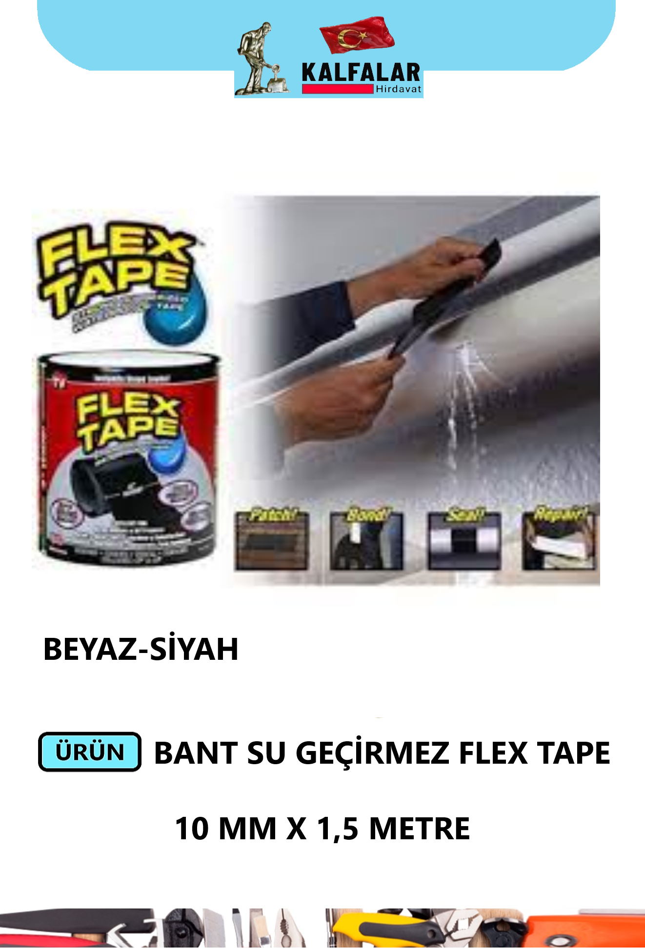 BANT SU GEÇİRMEZ FLEX TAPE 10 MM X1.5 METRE 