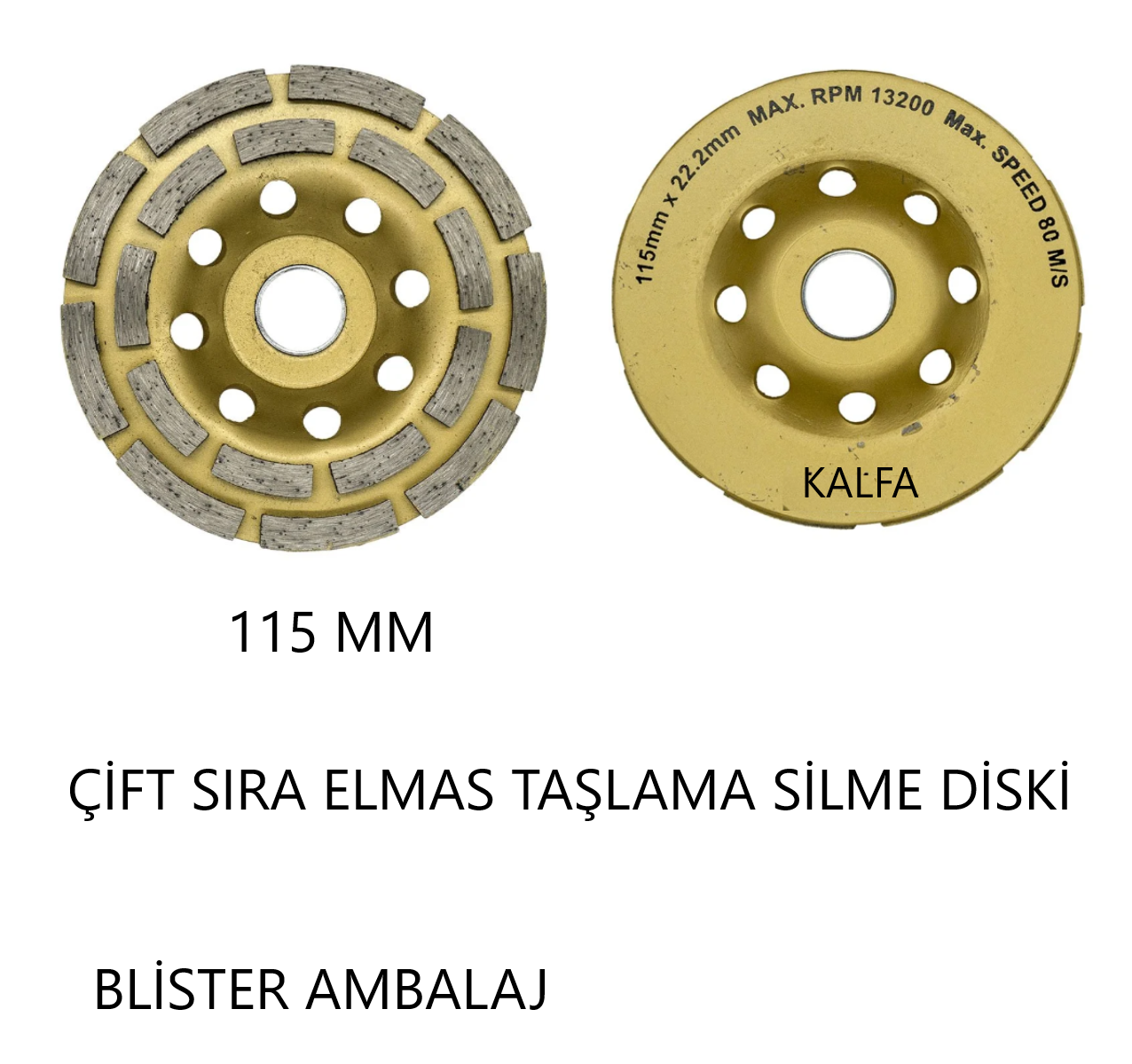 ELMAS MOZAİK TAŞLAMA SİLME DİSK ÇİFT SIRA 115 MM