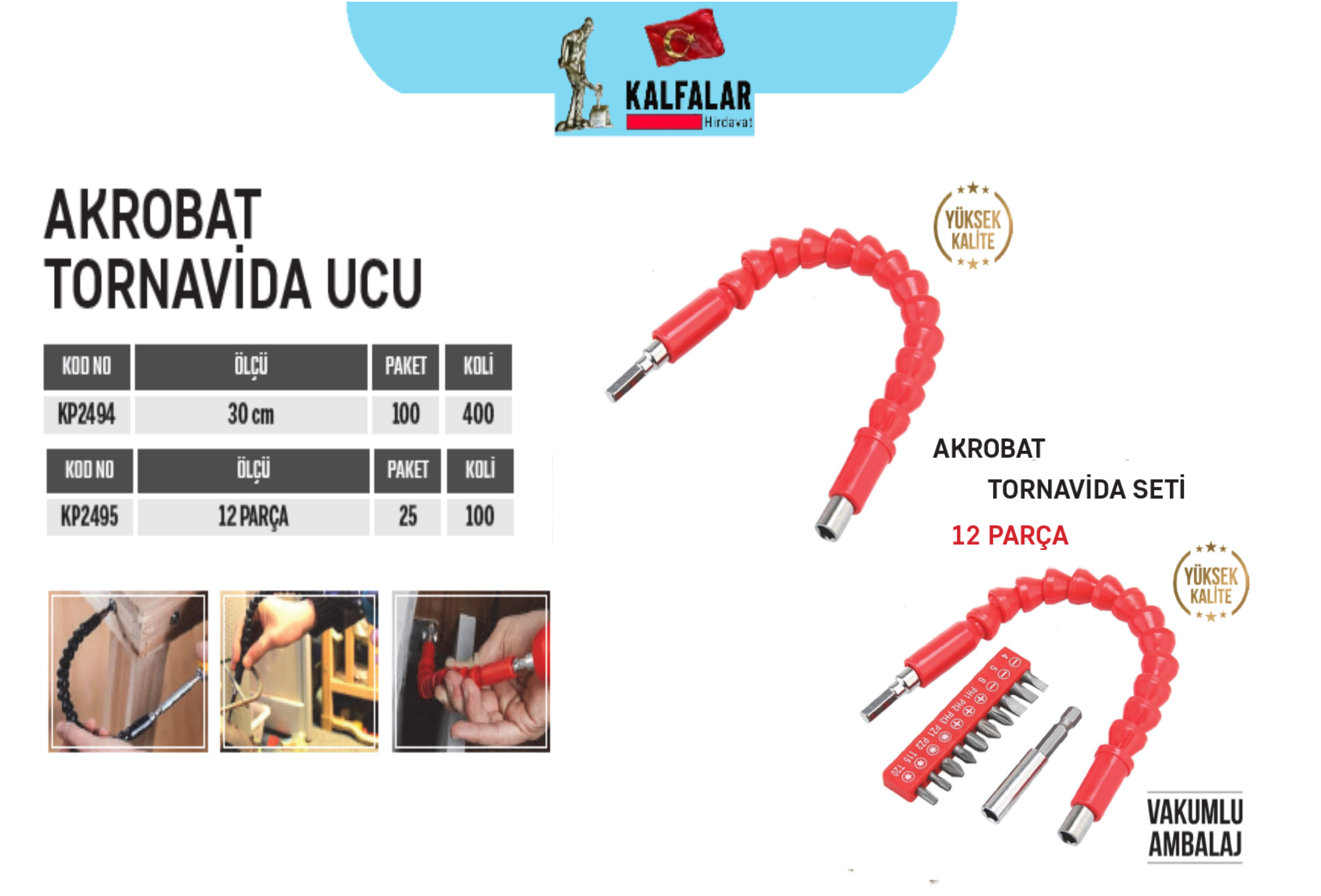 BİTS UÇ AKROBAT VİDA SIKMA ESNEK SET 12 PARÇA 