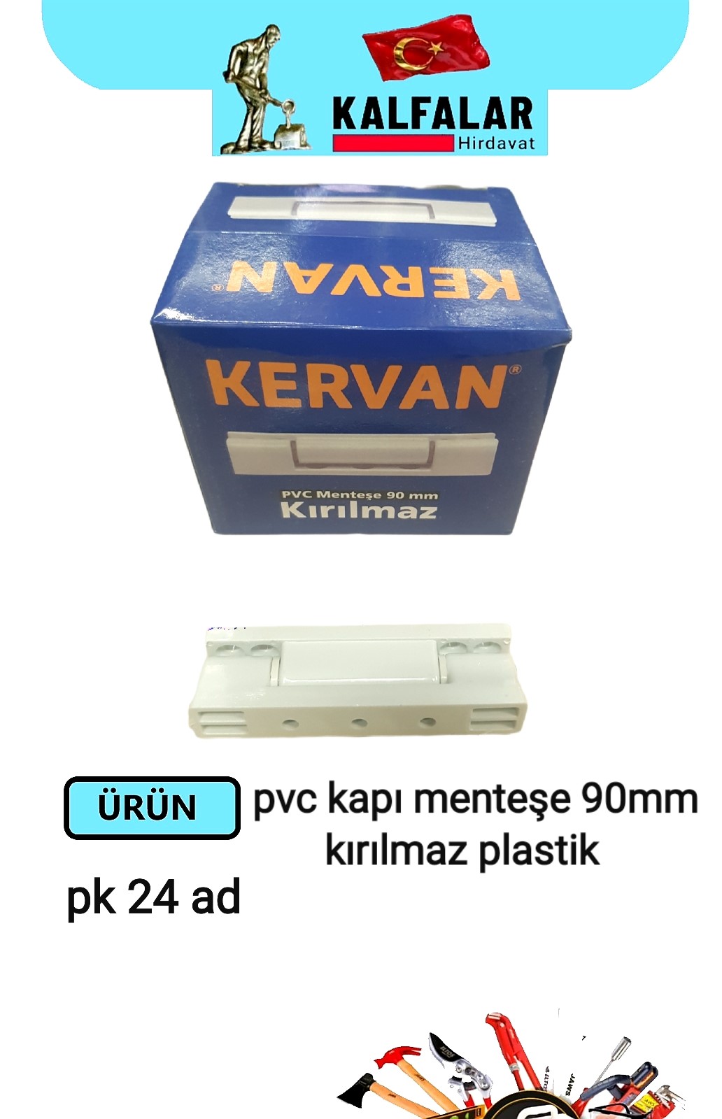 PVC MENTEŞE 90 MM KIRILMAZ PLASTİK BEYAZ 