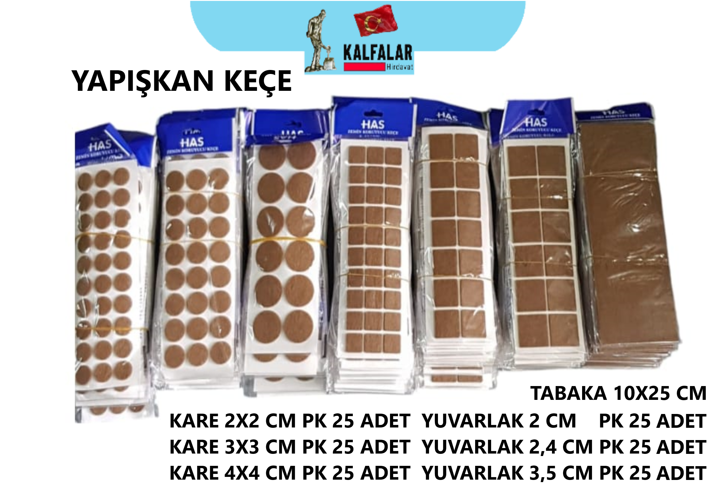 YAPIŞKAN KEÇE YUVARLAK 3,5 CM