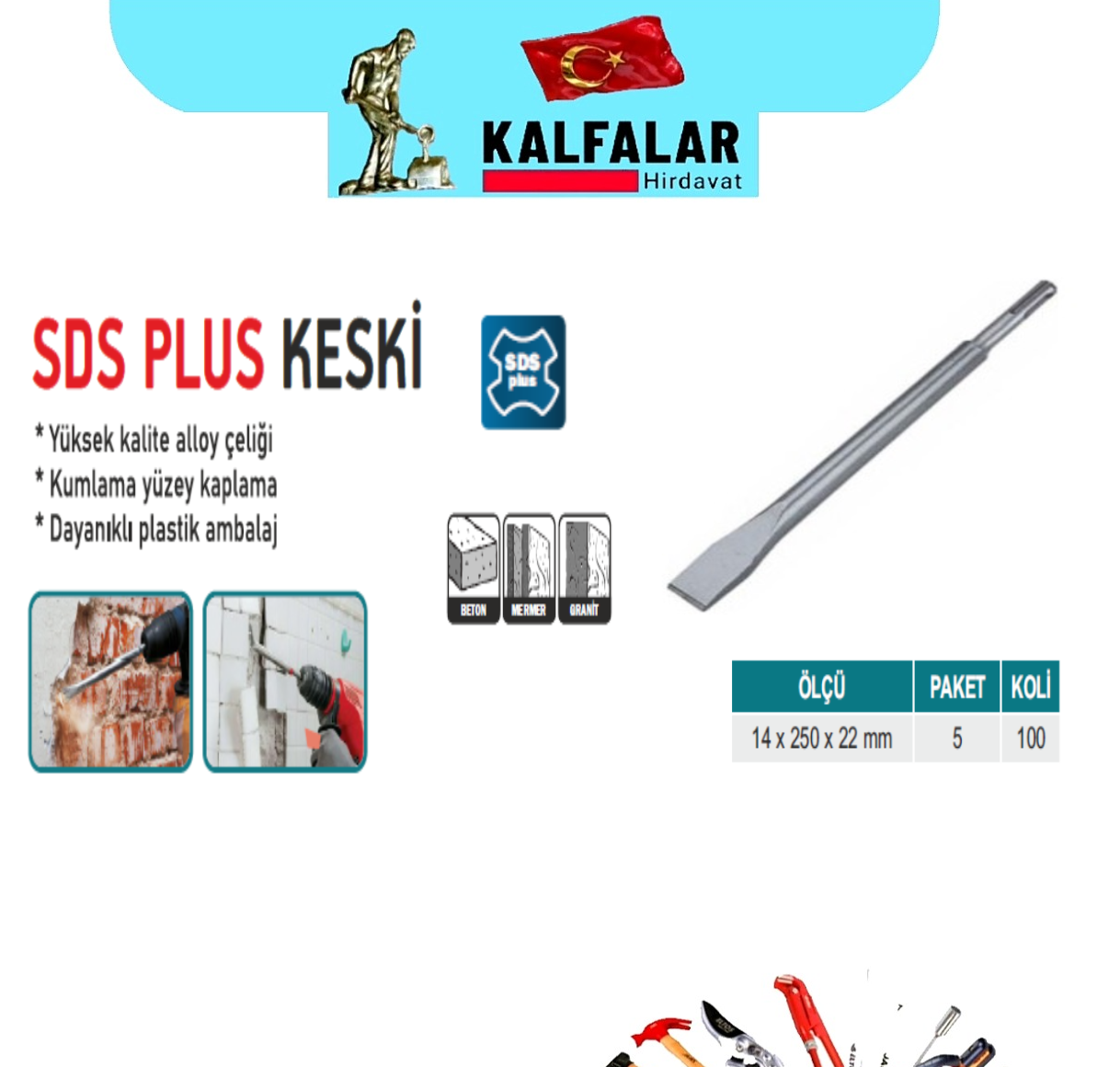 SDS PLUS KESKİ 14X250X22 MM