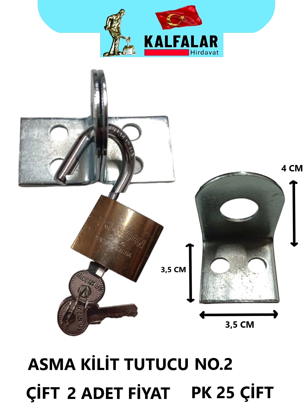 ASMA KİLİT TUTUCU NO.2  3,5CMX3,5CMX4 CM 