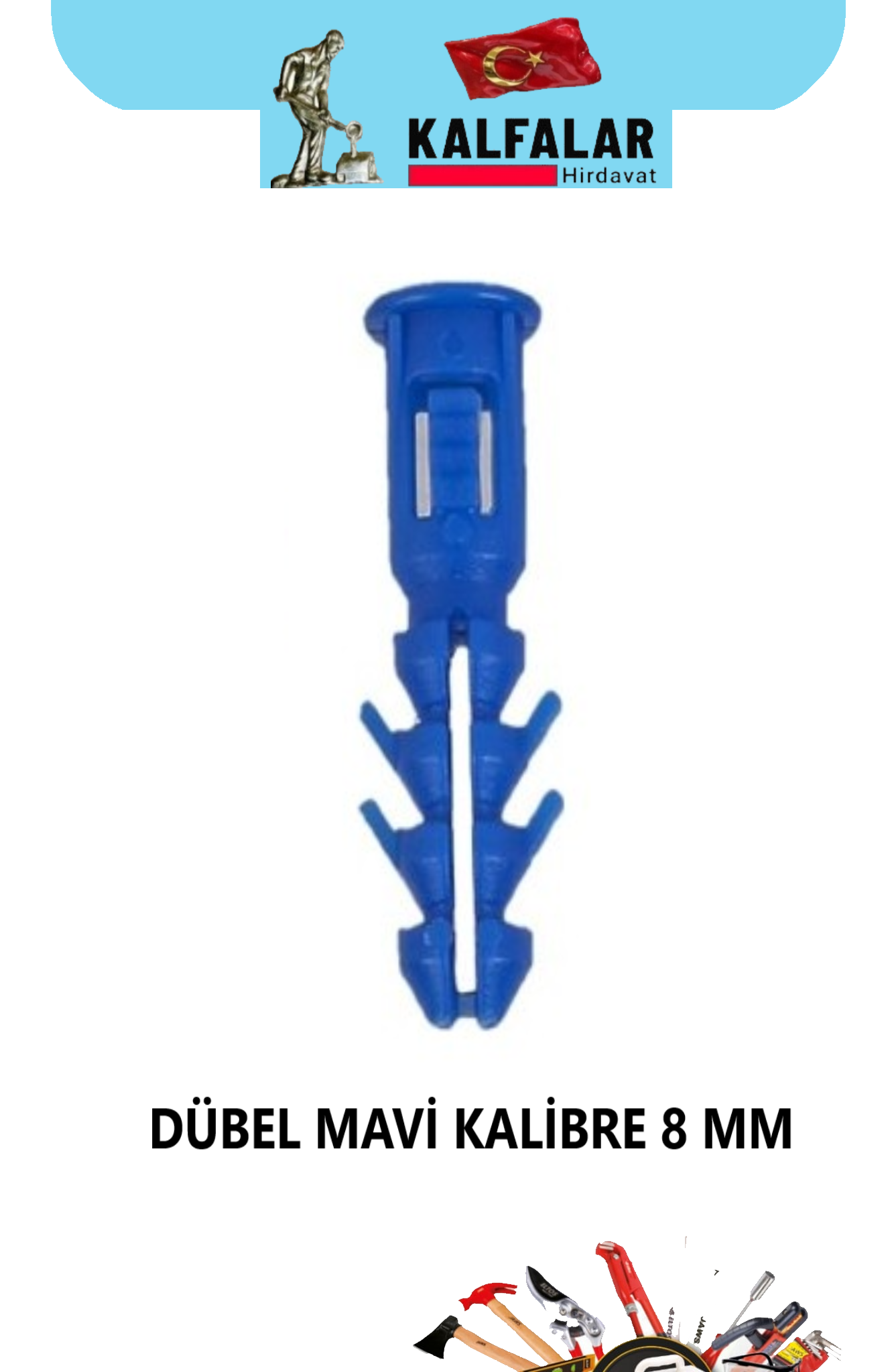 DÜBEL KALİBRE MAVİ 8 MM