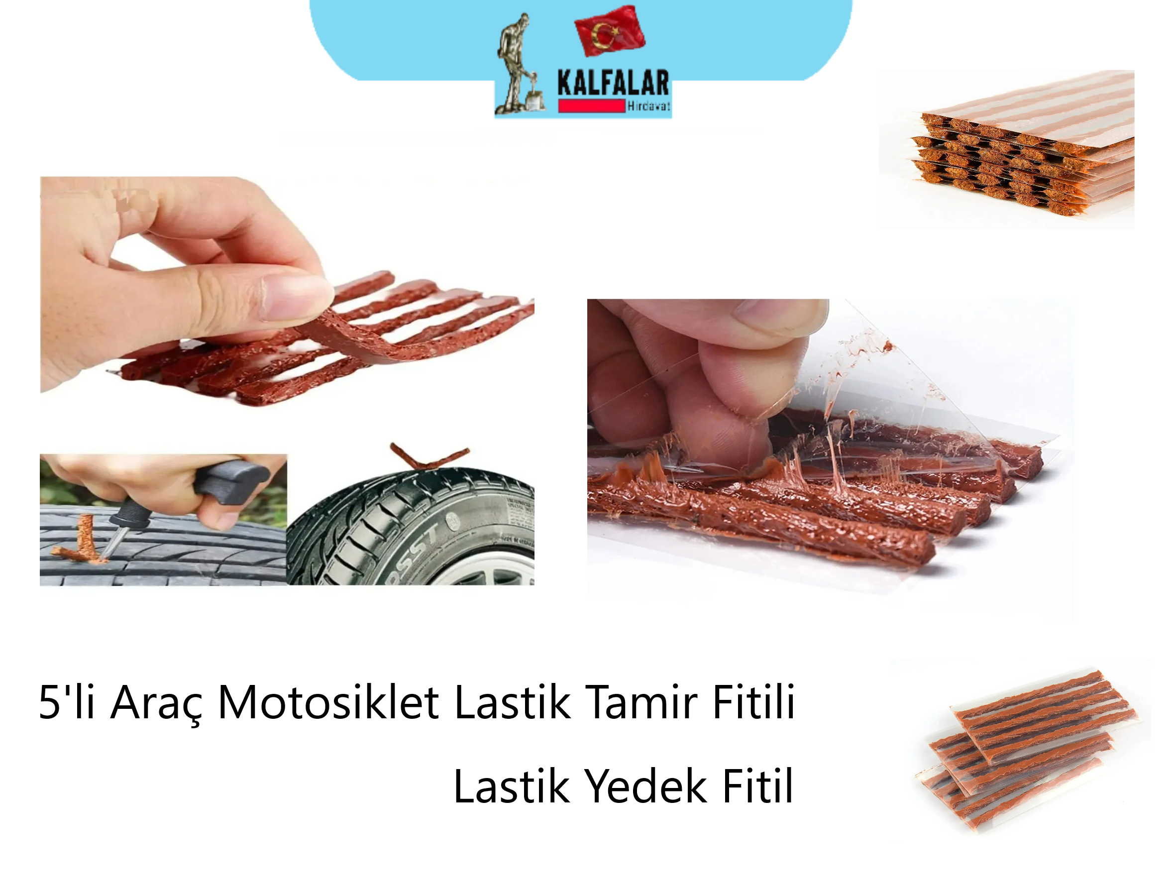 LASTİK TAMİR FİTİLİ 10 CM 5 Lİ PAKET 