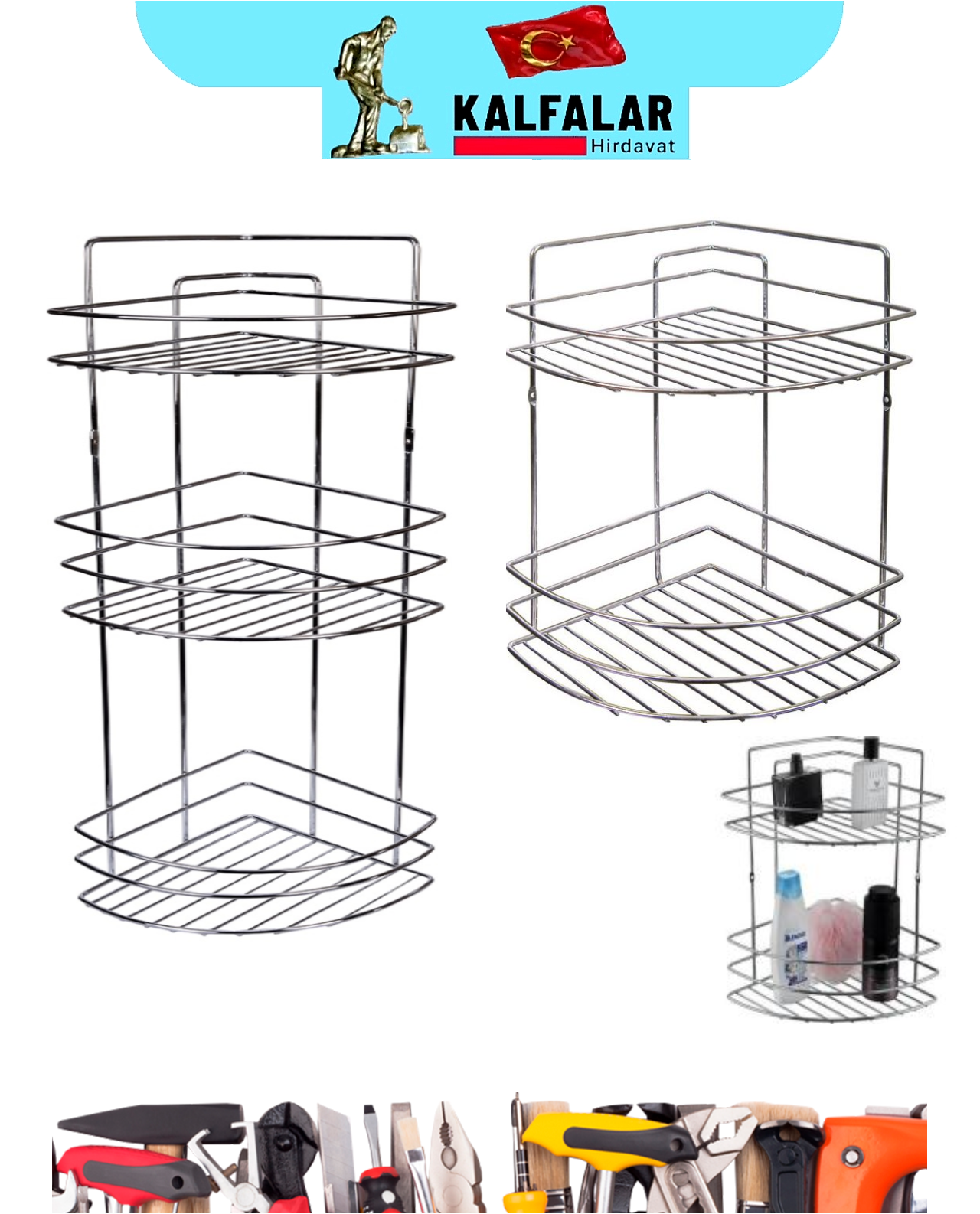 KÖŞELİK TEL 3 KATLI  KROM KALFAM