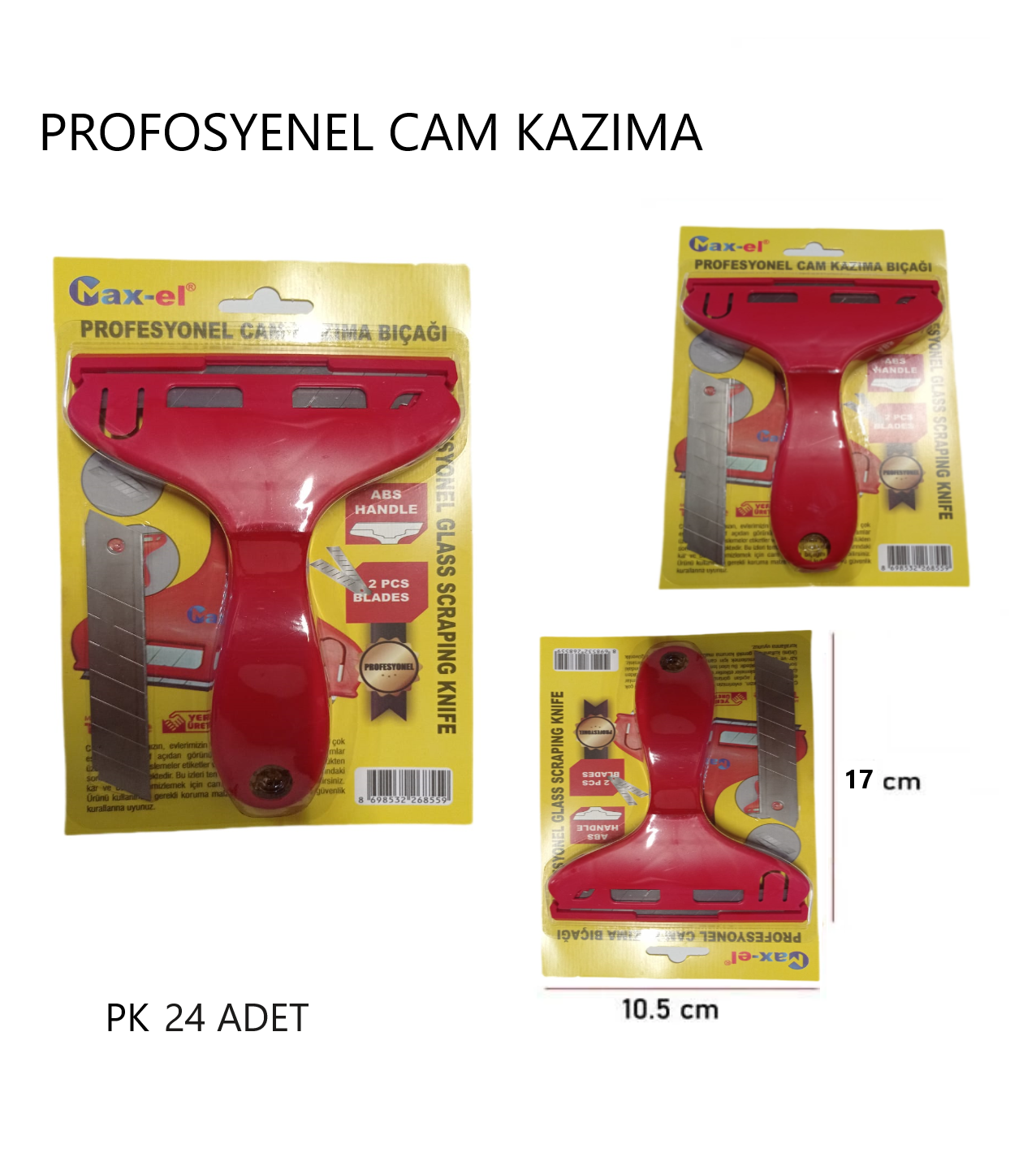 CAM KAZIMA BIÇAĞI PROFOSYENEL MAX-EL PK 12 ADET