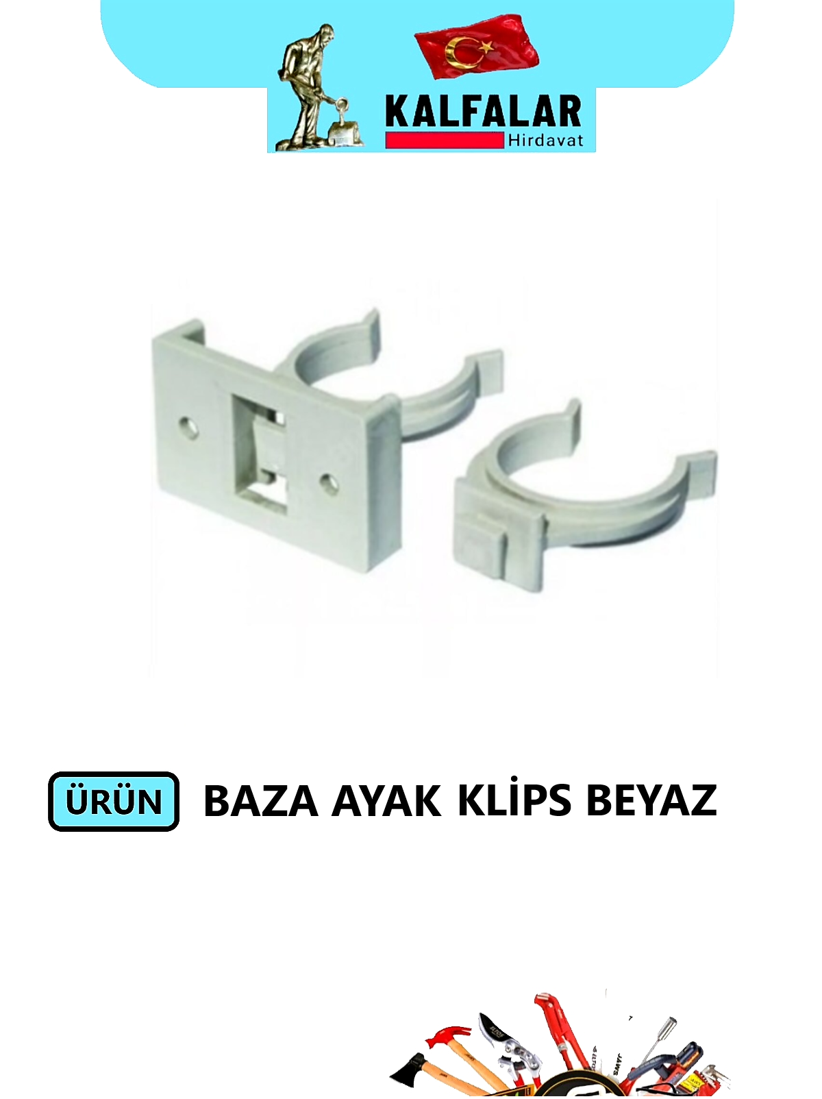 BAZA AYAK KLİPSİ BEYAZ-GRİ