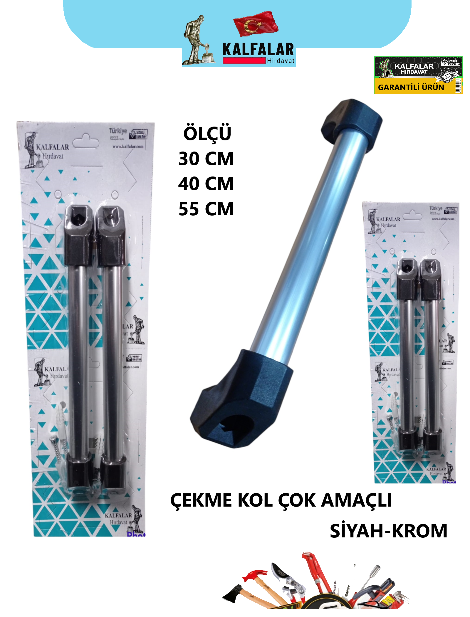 ÇEKME KOL ÇOK AMAÇLI 55 CM PAS. SİYAH-ALM VAKUM A.