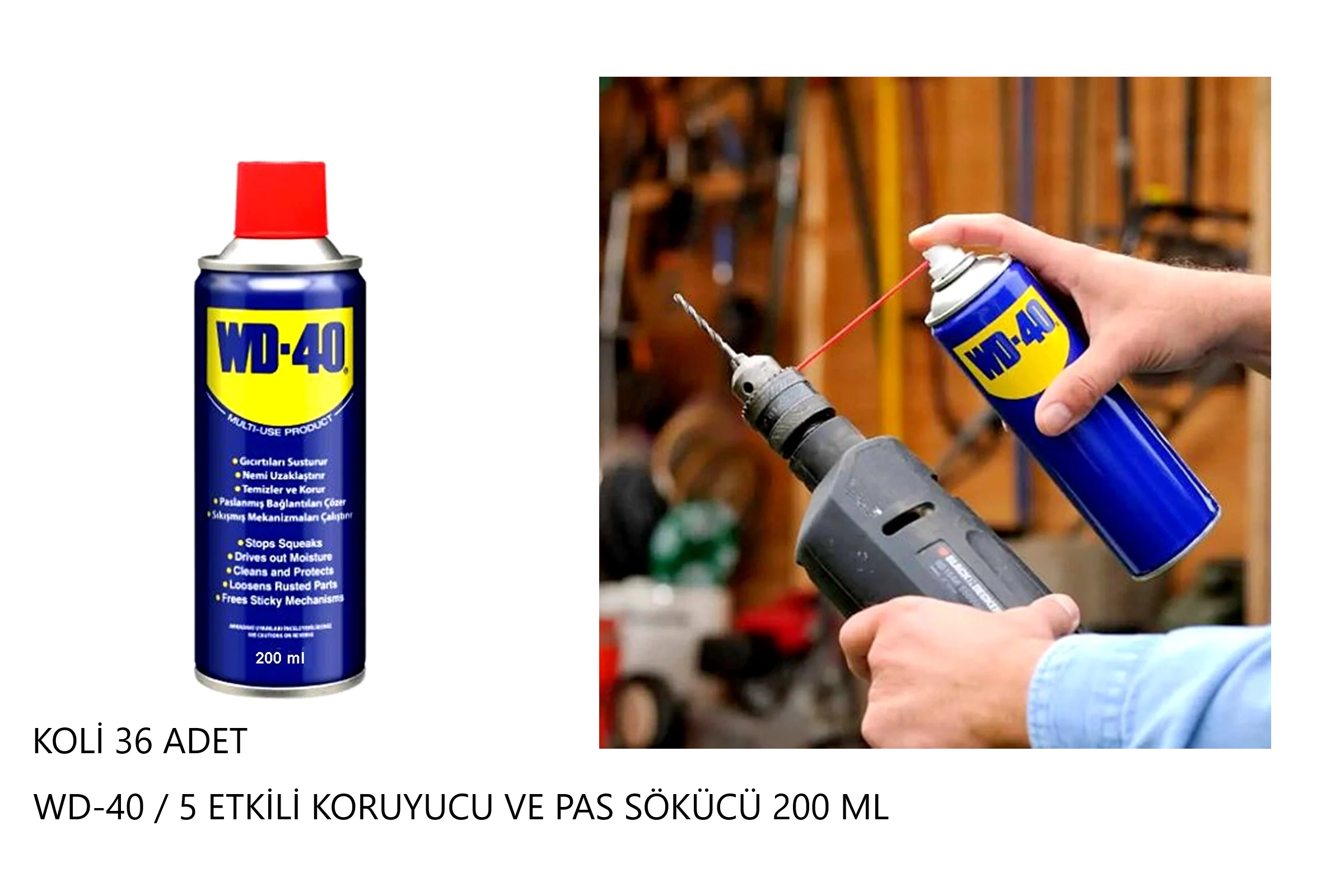WD-40 / 5 ETKİLİ KORUYUCU VE PAS SÖKÜCÜ 200 ML