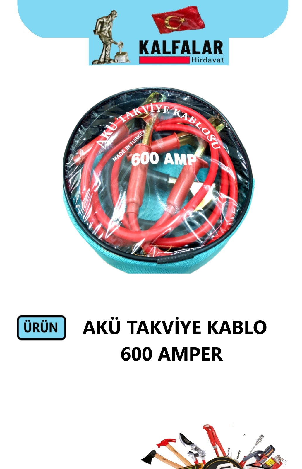 OTO AKÜ TAKVİYE KABLOSU 600 AMPER