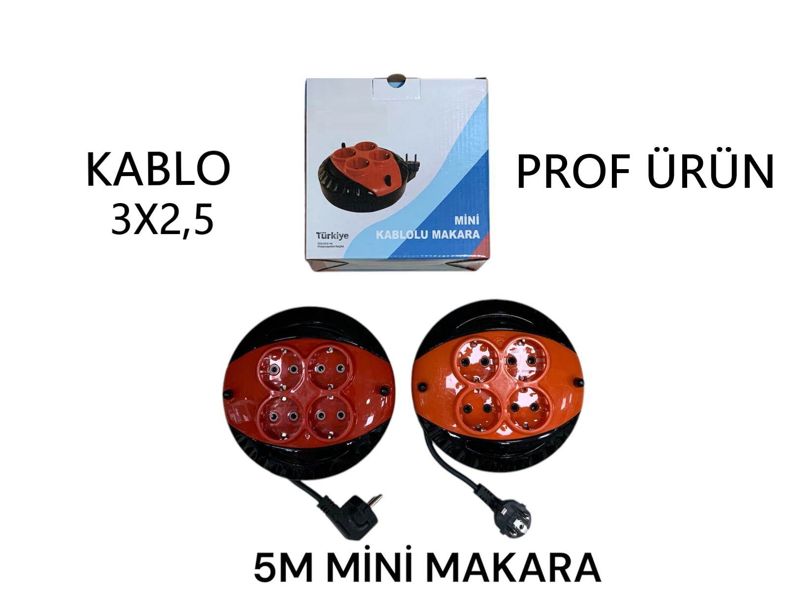 MAKARALI KABLO 3X2,5 MM 5 METRE MİNİ
