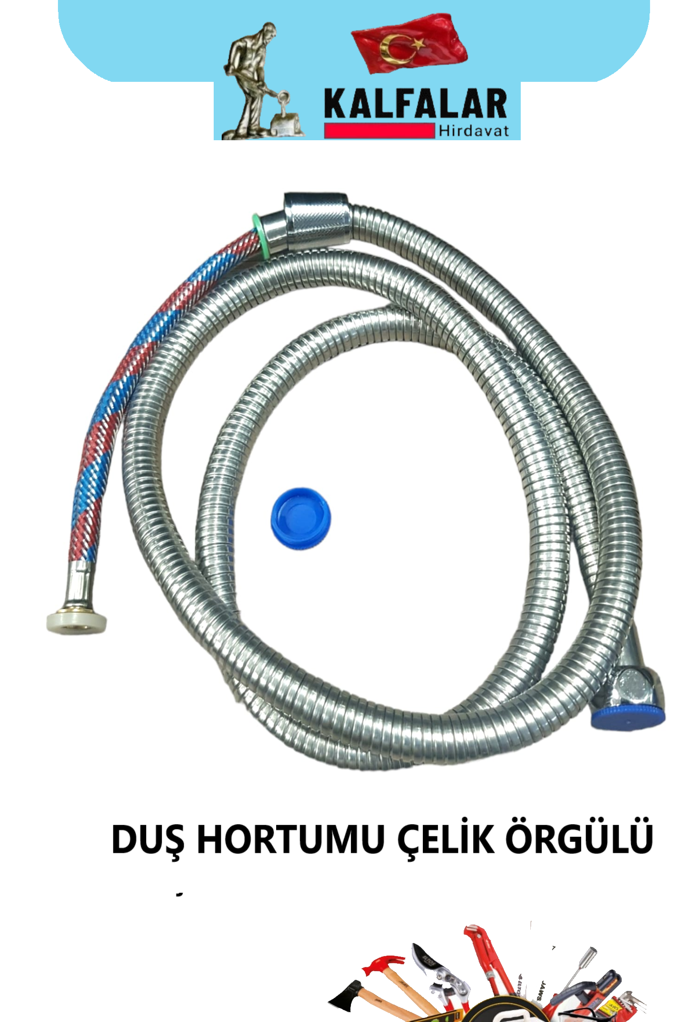 DUŞ HORTUMU ÇELİK ÖRGÜLÜ 1.5 MTR POŞETLİ